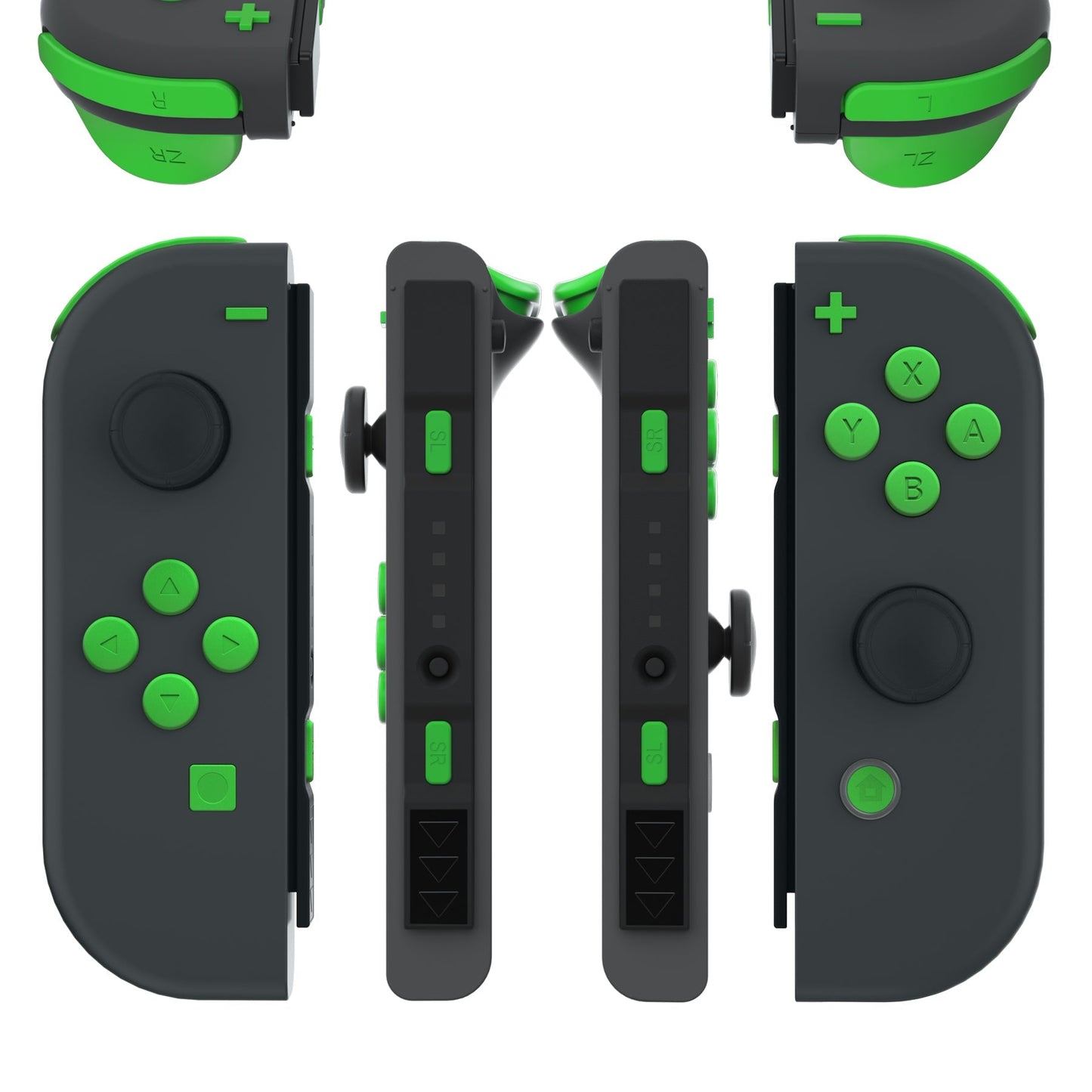 eXtremeRate Retail Green Replacement ABXY Direction Keys SR SL L R ZR ZL Trigger Buttons Springs, Full Set Buttons Repair Kits with Tools for NS Switch JoyCon & OLED JoyCon - JoyCon Shell NOT Included - AJ233