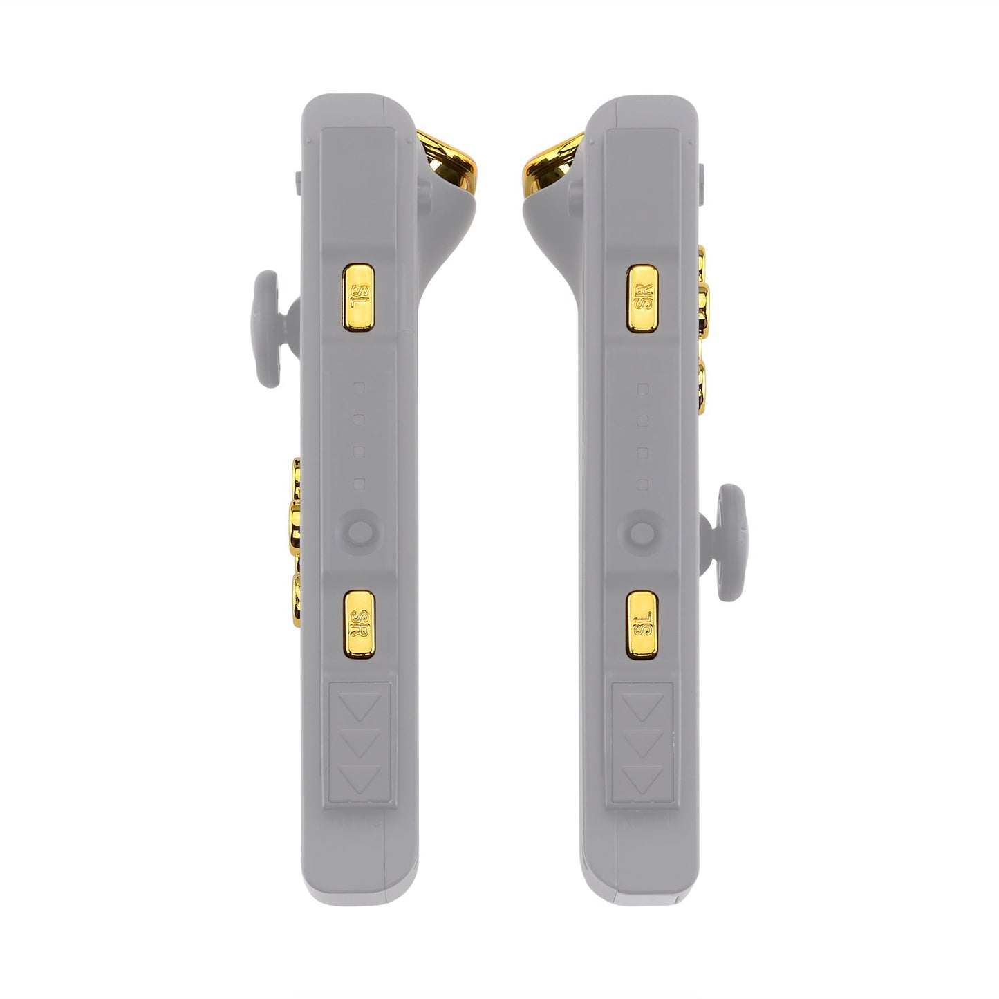 eXtremeRate Retail Chrome Gold Glossy Replacement ABXY Direction Keys SR SL L R ZR ZL Trigger Buttons Springs, Full Set Buttons Repair Kits with Tools for NS Switch JoyCon & OLED JoyCon - JoyCon Shell NOT Included - AJ301