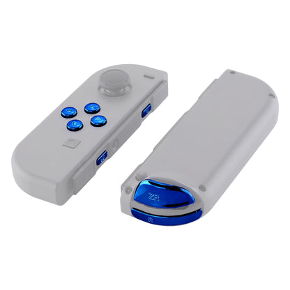 eXtremeRate Retail Chrome Blue Glossy Replacement ABXY Direction Keys SR SL L R ZR ZL Trigger Buttons Springs, Full Set Buttons Repair Kits with Tools for NS Switch JoyCon & OLED JoyCon - JoyCon Shell NOT Included - AJ304