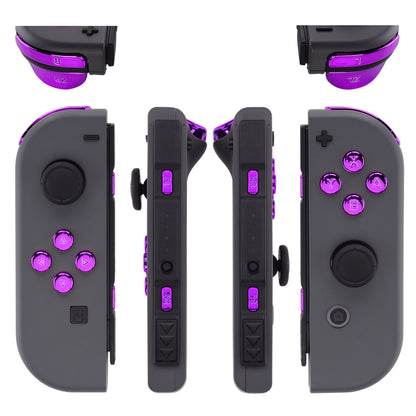 eXtremeRate NS Switch用ジョイコン交換フルセットボタン【クロームパープルグロッシー】