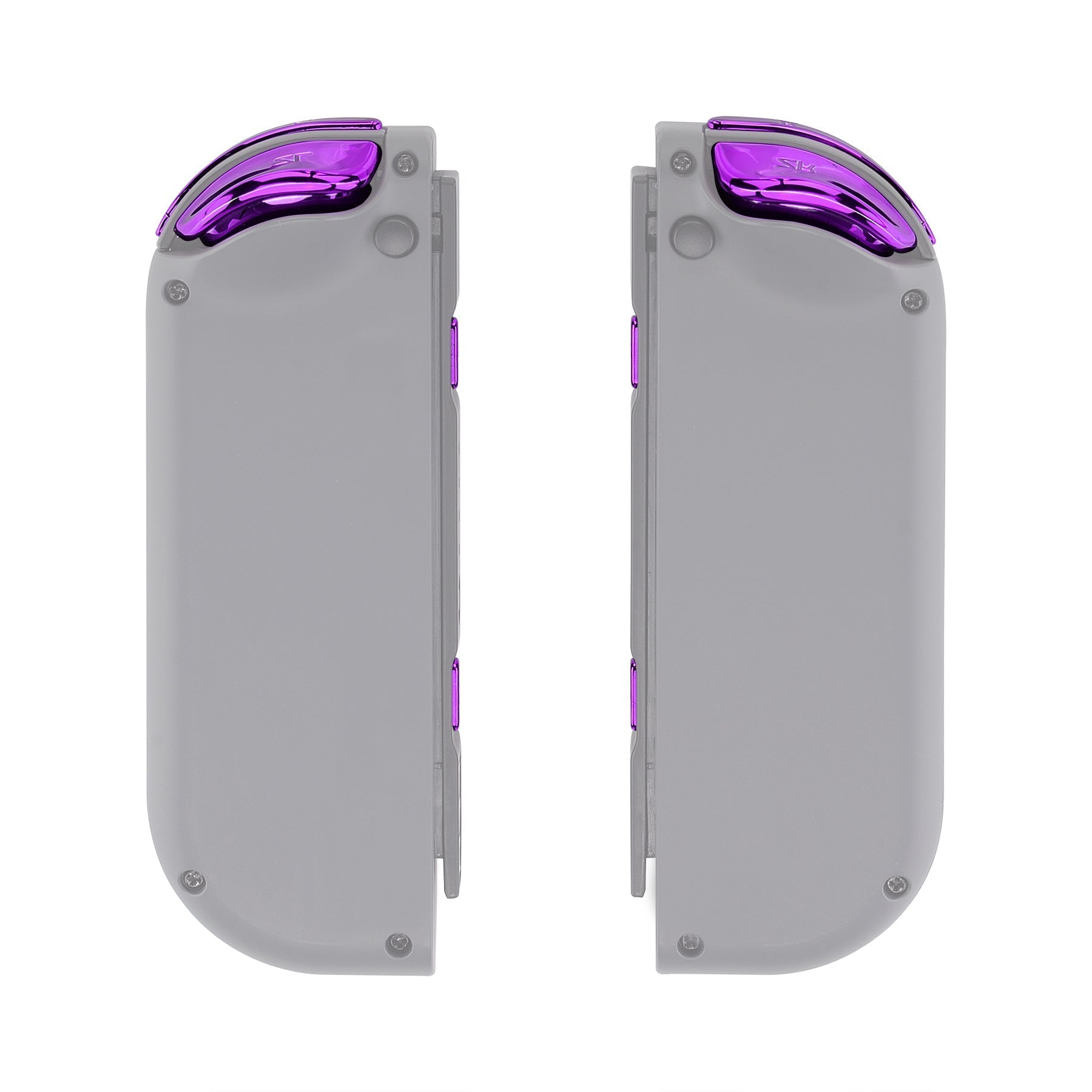 eXtremeRate Retail Chrome Purple Glossy Replacement ABXY Direction Keys SR SL L R ZR ZL Trigger Buttons Springs, Full Set Buttons Repair Kits with Tools for NS Switch JoyCon & OLED JoyCon - JoyCon Shell NOT Included - AJ305