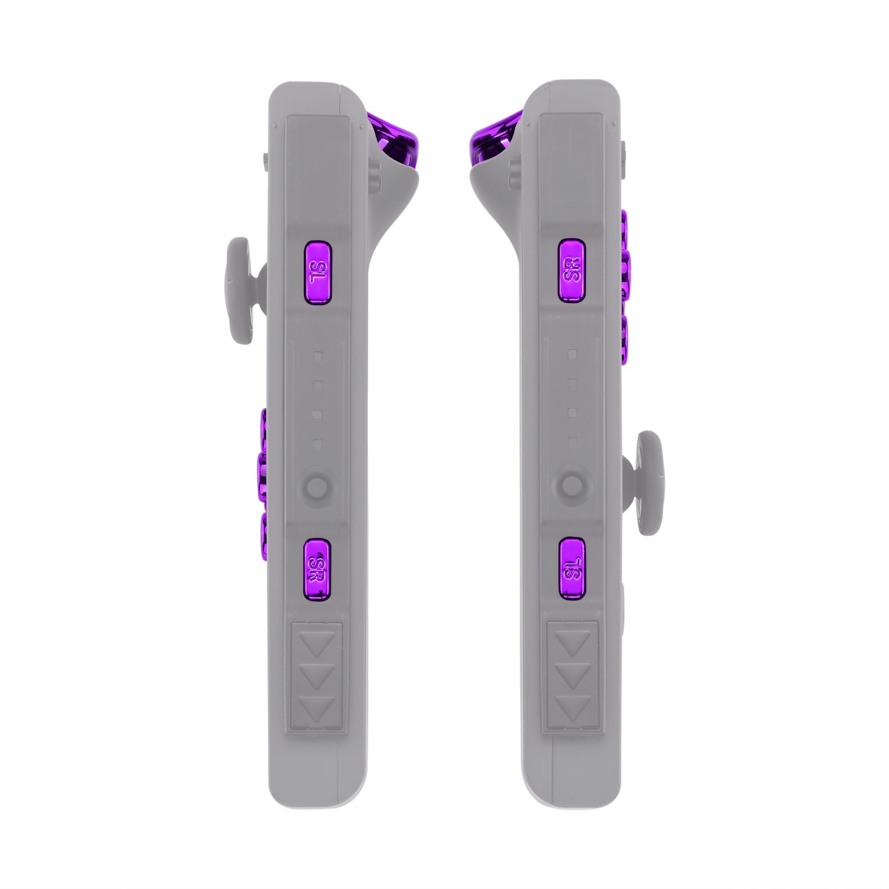 eXtremeRate Retail Chrome Purple Glossy Replacement ABXY Direction Keys SR SL L R ZR ZL Trigger Buttons Springs, Full Set Buttons Repair Kits with Tools for NS Switch JoyCon & OLED JoyCon - JoyCon Shell NOT Included - AJ305