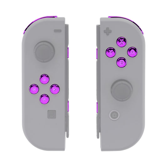 eXtremeRate NS Switch Joy-Con Replacement Buttons (Full Set) [Chrome Purple Glossy]