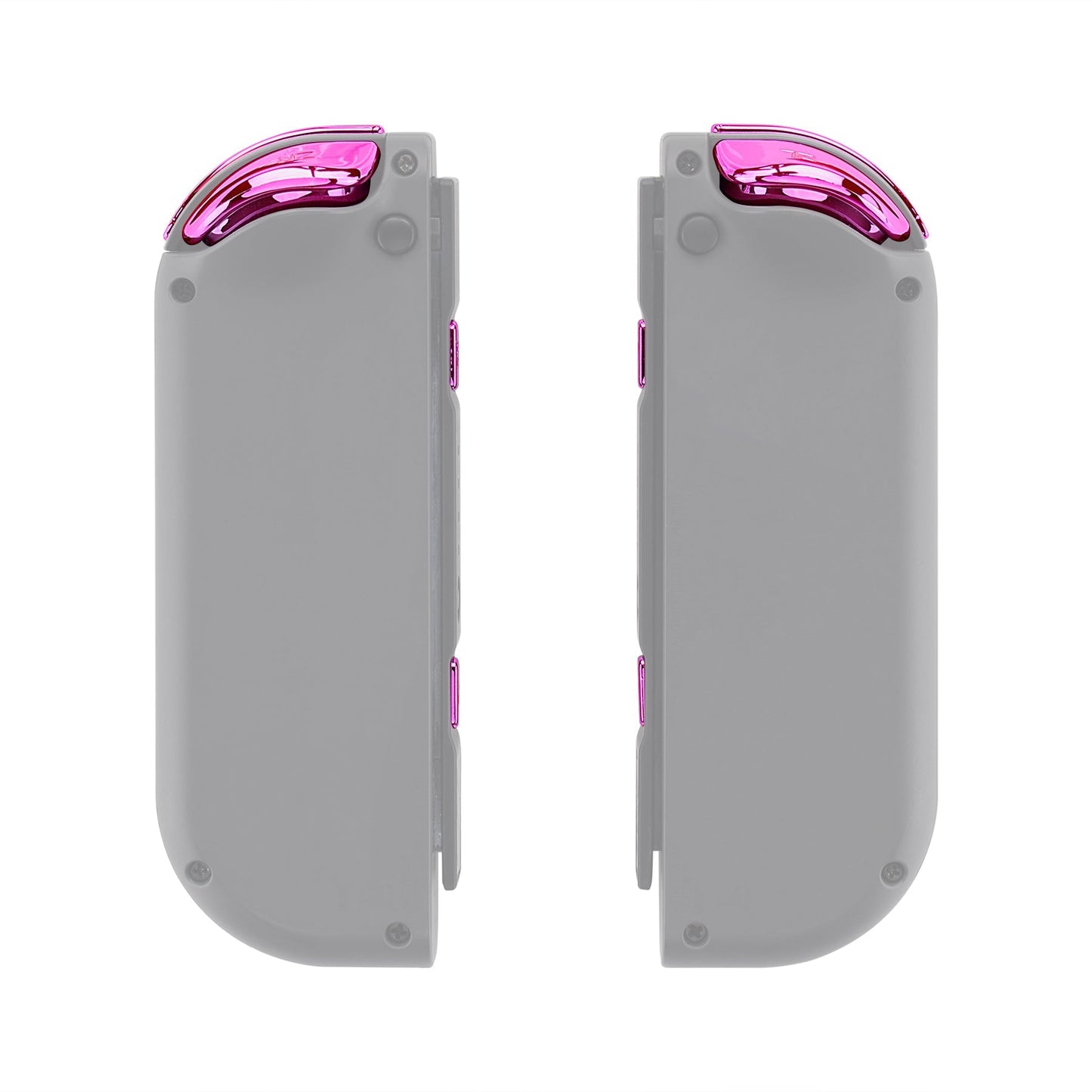 eXtremeRate Retail Chrome Pink Glossy Replacement ABXY Direction Keys SR SL L R ZR ZL Trigger Buttons Springs, Full Set Buttons Fix Kits with Tools for NS Switch JoyCon & OLED JoyCon - JoyCon Shell NOT Included - AJ307