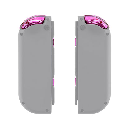 eXtremeRate Retail Chrome Pink Glossy Replacement ABXY Direction Keys SR SL L R ZR ZL Trigger Buttons Springs, Full Set Buttons Fix Kits with Tools for NS Switch JoyCon & OLED JoyCon - JoyCon Shell NOT Included - AJ307