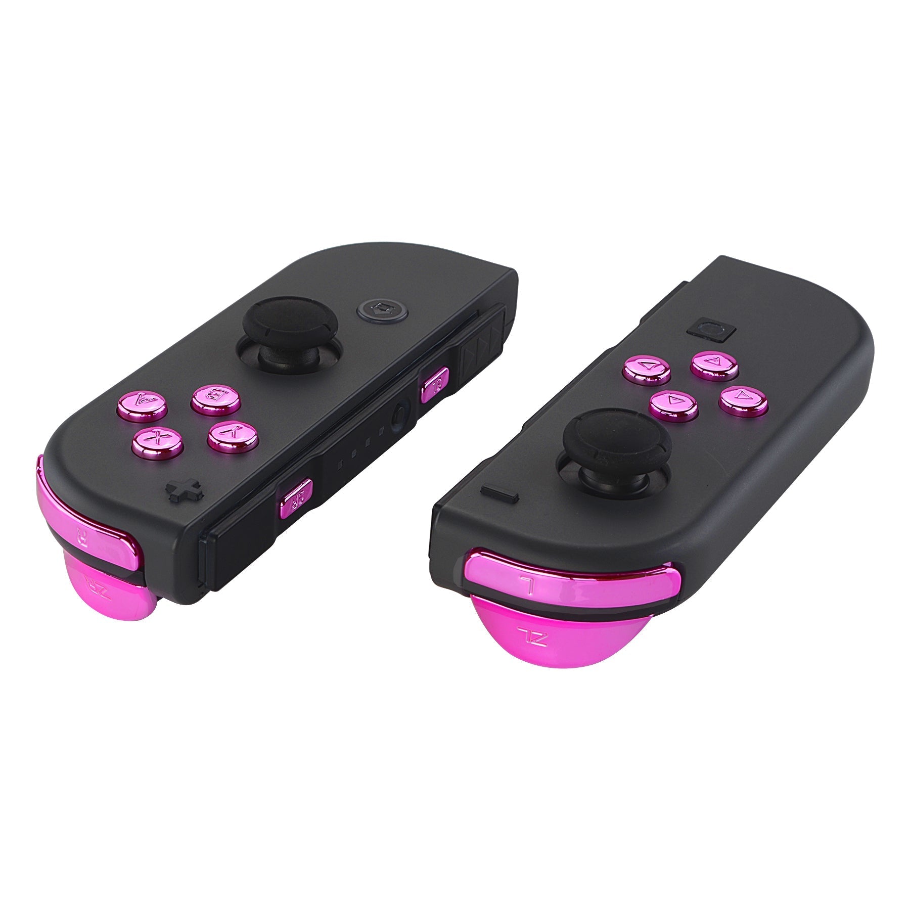 eXtremeRate Retail Chrome Pink Glossy Replacement ABXY Direction Keys SR SL L R ZR ZL Trigger Buttons Springs, Full Set Buttons Fix Kits with Tools for NS Switch JoyCon & OLED JoyCon - JoyCon Shell NOT Included - AJ307