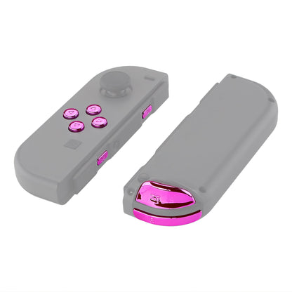 eXtremeRate Retail Chrome Pink Glossy Replacement ABXY Direction Keys SR SL L R ZR ZL Trigger Buttons Springs, Full Set Buttons Fix Kits with Tools for NS Switch JoyCon & OLED JoyCon - JoyCon Shell NOT Included - AJ307