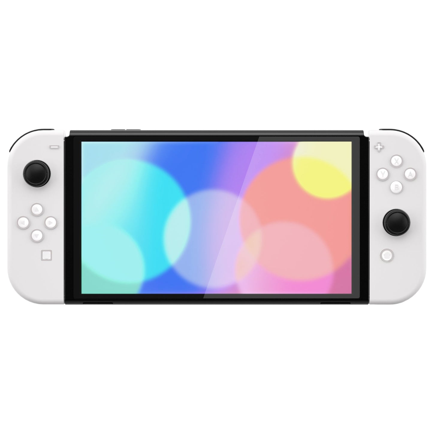 eXtremeRate Retail Replacement Controller ABXY Direction Home Capture + - Jelly Buttons, Two-Tone Pale White & Clear with Symbols Action Face Keys for Nintendo Switch & Switch OLED Joy-con - JoyCon NOT Included -  AJ7001