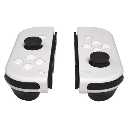 eXtremeRate Retail Replacement Controller ABXY Direction Home Capture + - Jelly Buttons, Two-Tone Pale White & Clear with Symbols Action Face Keys for Nintendo Switch & Switch OLED Joy-con - JoyCon NOT Included -  AJ7001