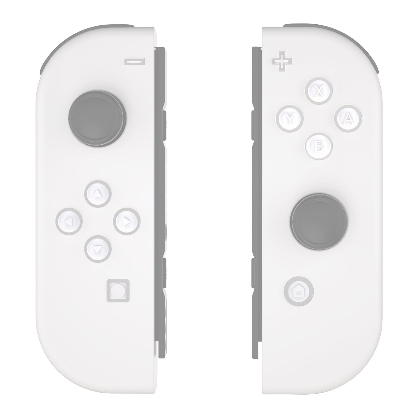 eXtremeRate Retail Replacement Controller ABXY Direction Home Capture + - Jelly Buttons, Two-Tone Pale White & Clear with Symbols Action Face Keys for Nintendo Switch & Switch OLED Joy-con - JoyCon NOT Included -  AJ7001