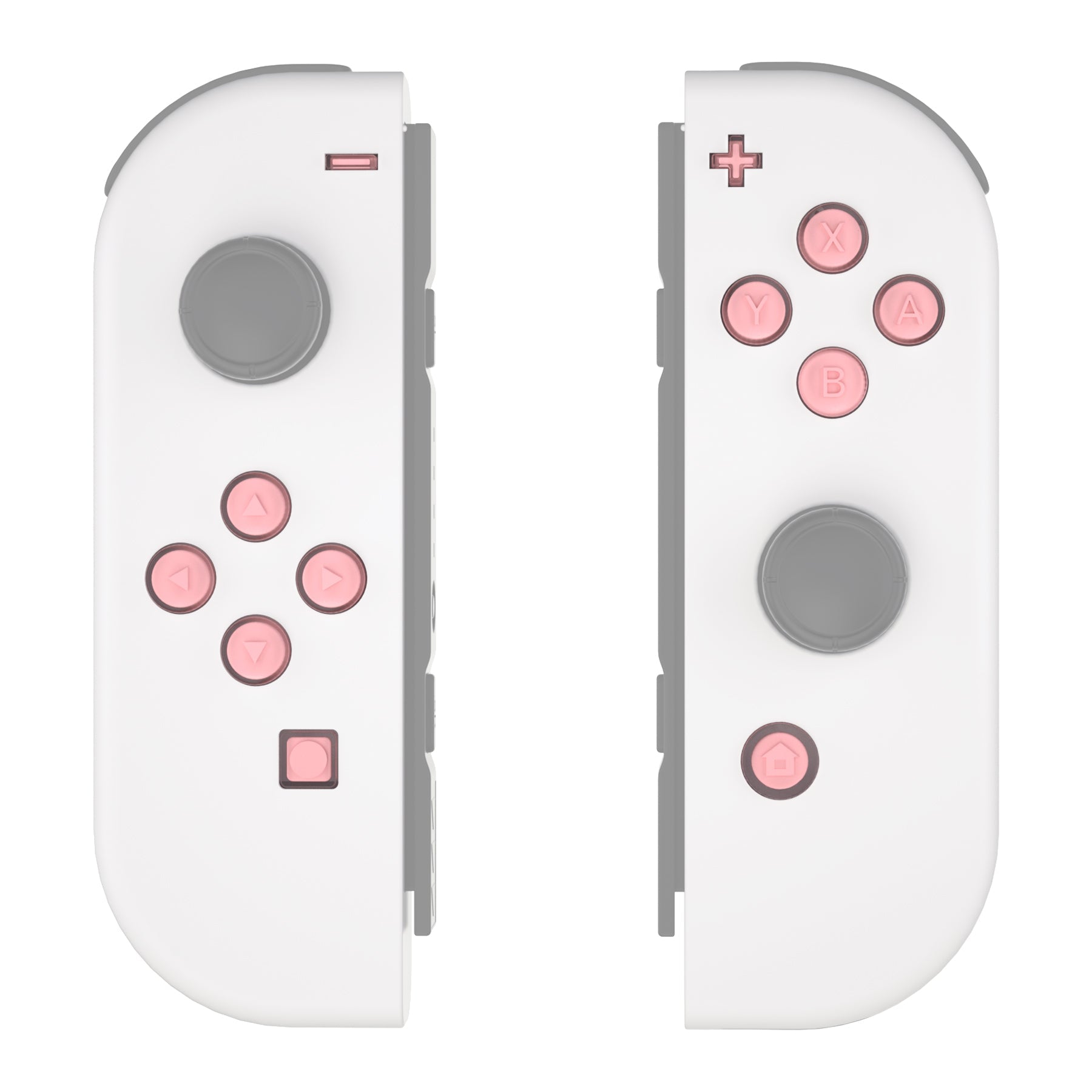 eXtremeRate Retail Replacement Controller ABXY Direction Home Capture + - Jelly Buttons, Two-Tone Pale Red & Clear with Symbols Action Face Keys for Nintendo Switch & Switch OLED Joy-con - JoyCon NOT Included -  AJ7002