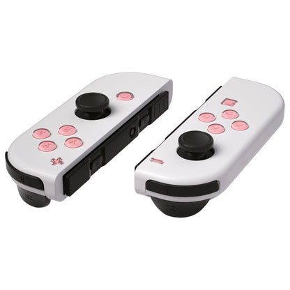 eXtremeRate Retail Replacement Controller ABXY Direction Home Capture + - Jelly Buttons, Two-Tone Pale Red & Clear with Symbols Action Face Keys for Nintendo Switch & Switch OLED Joy-con - JoyCon NOT Included -  AJ7002