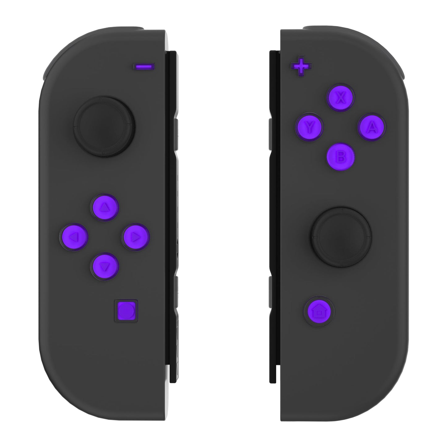 eXtremeRate Retail Replacement Controller ABXY Direction Home Capture + - Jelly Buttons, Two-Tone Pale Purple & Clear with Symbols Action Face Keys for Nintendo Switch & Switch OLED Joy-con - JoyCon NOT Included -  AJ7003