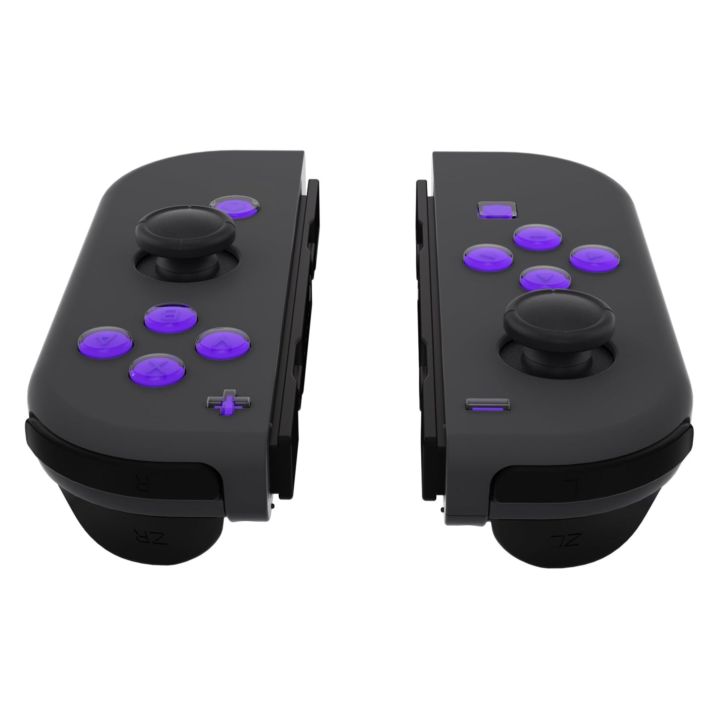 eXtremeRate Retail Replacement Controller ABXY Direction Home Capture + - Jelly Buttons, Two-Tone Pale Purple & Clear with Symbols Action Face Keys for Nintendo Switch & Switch OLED Joy-con - JoyCon NOT Included -  AJ7003