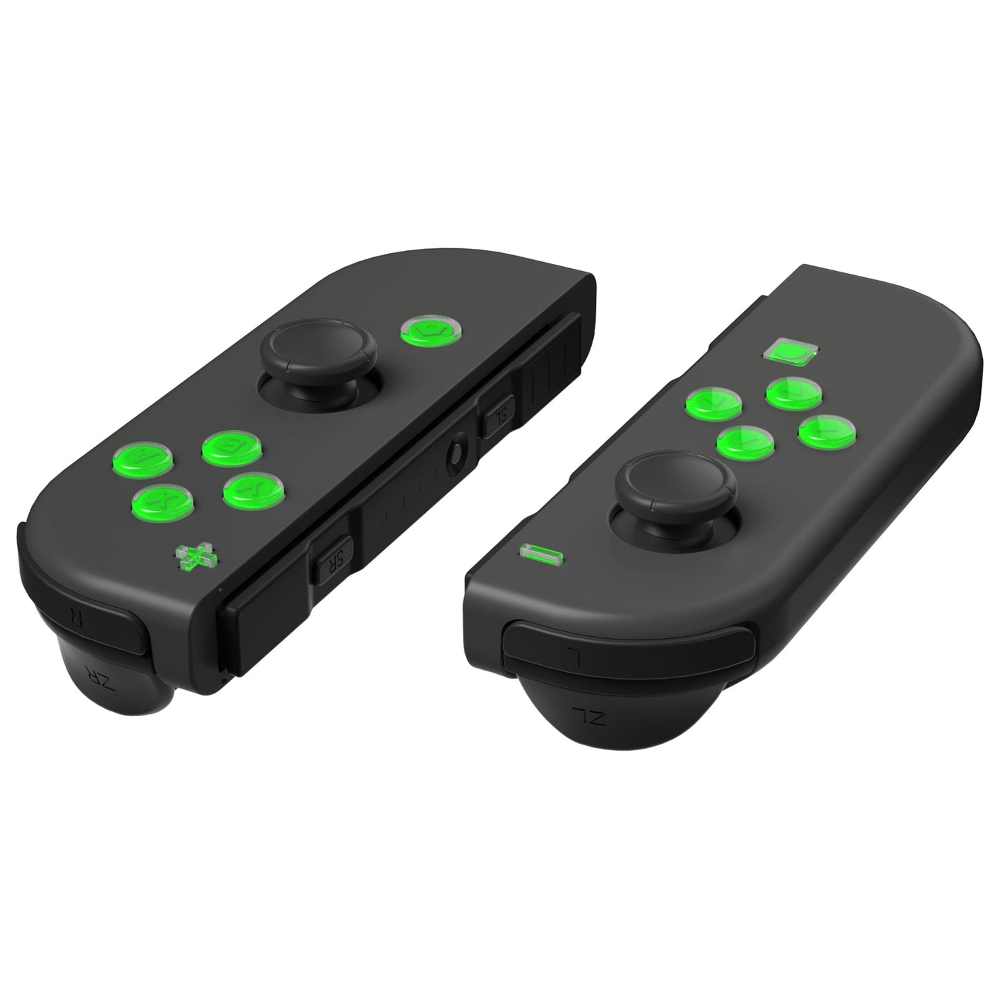 eXtremeRate Retail Replacement Controller ABXY Direction Home Capture + - Jelly Buttons, Two-Tone Pale Green & Clear with Symbols Action Face Keys for Nintendo Switch & Switch OLED Joy-con - JoyCon NOT Included -  AJ7004