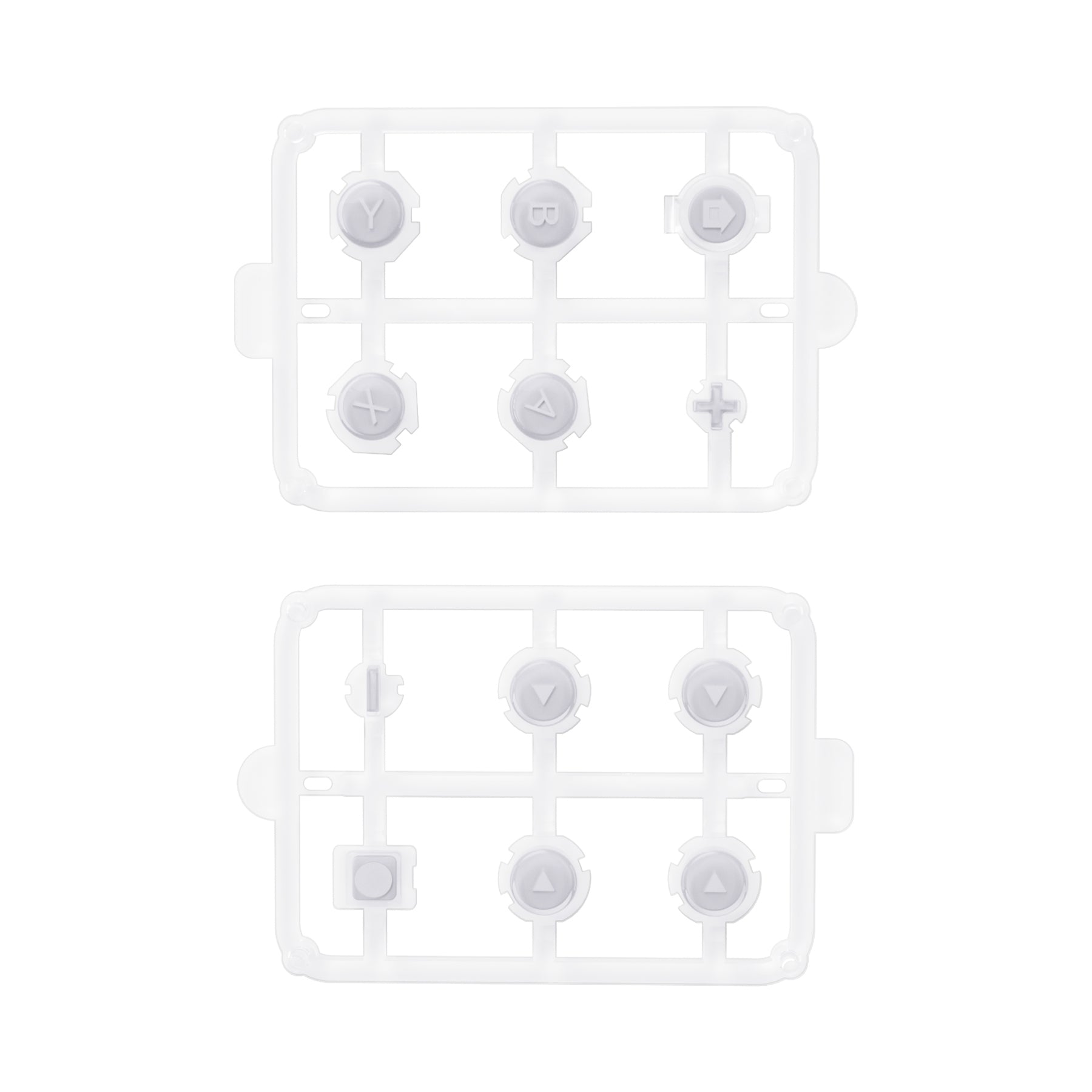 eXtremeRate Retail Replacement Controller ABXY Direction Home Capture + - Jelly Buttons, Two-Tone Pale New Hope Gray & Clear with Symbols Action Face Keys for Nintendo Switch & Switch OLED Joy-con - JoyCon NOT Included -  AJ7005