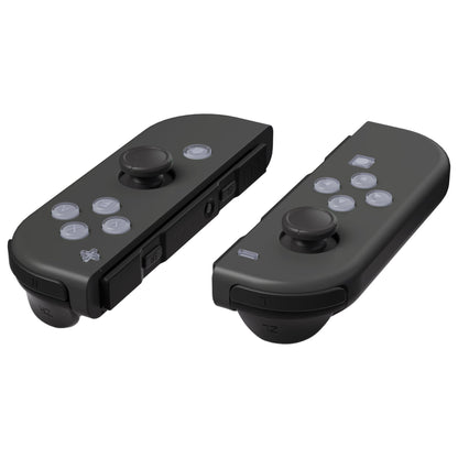 eXtremeRate Retail Replacement Controller ABXY Direction Home Capture + - Jelly Buttons, Two-Tone Pale New Hope Gray & Clear with Symbols Action Face Keys for Nintendo Switch & Switch OLED Joy-con - JoyCon NOT Included -  AJ7005