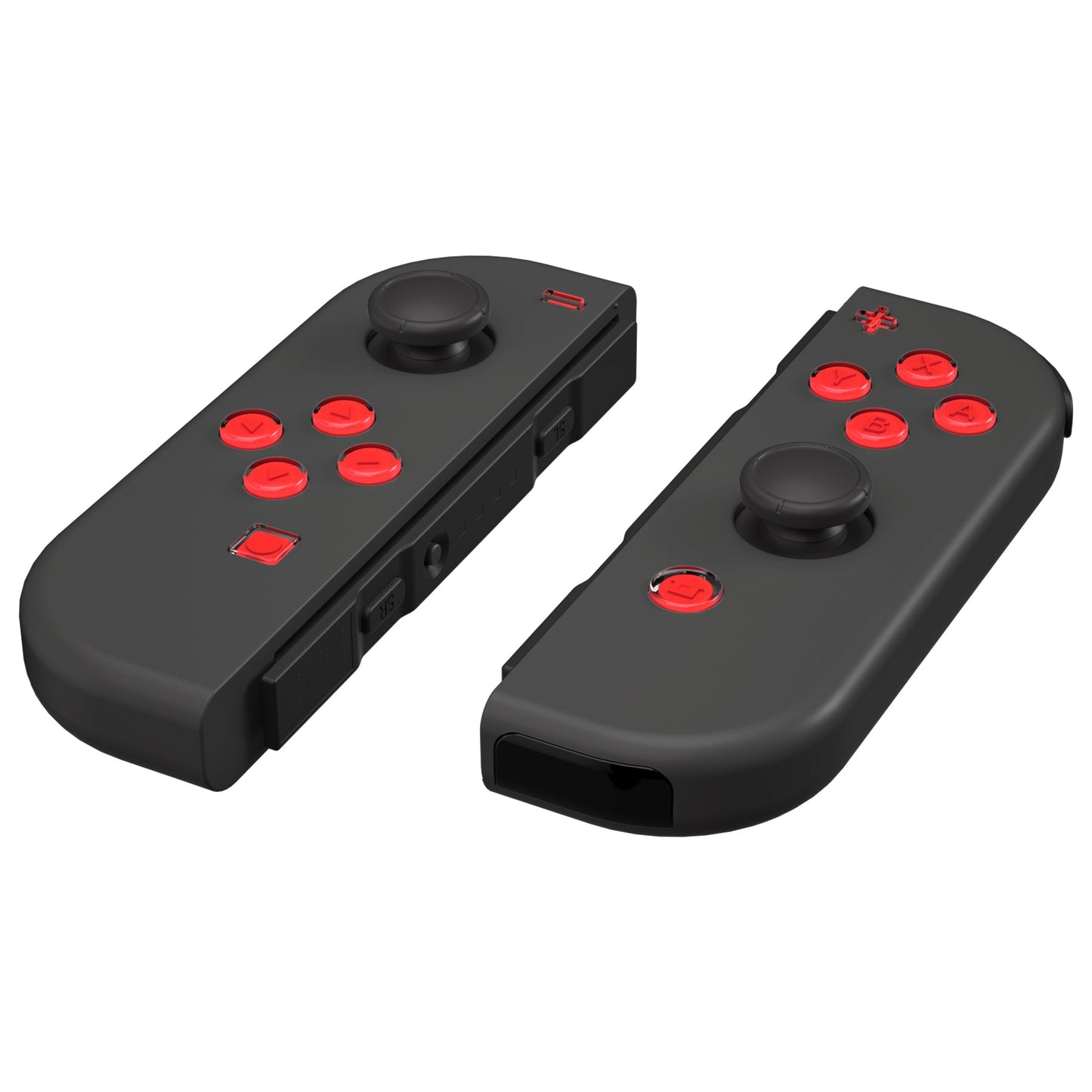 eXtremeRate Retail Replacement Controller ABXY Direction Home Capture + - Jelly Buttons, Two-Tone Pale New Hope Red & Clear with Symbols Action Face Keys for Nintendo Switch & Switch OLED Joy-con - JoyCon NOT Included -  AJ7007