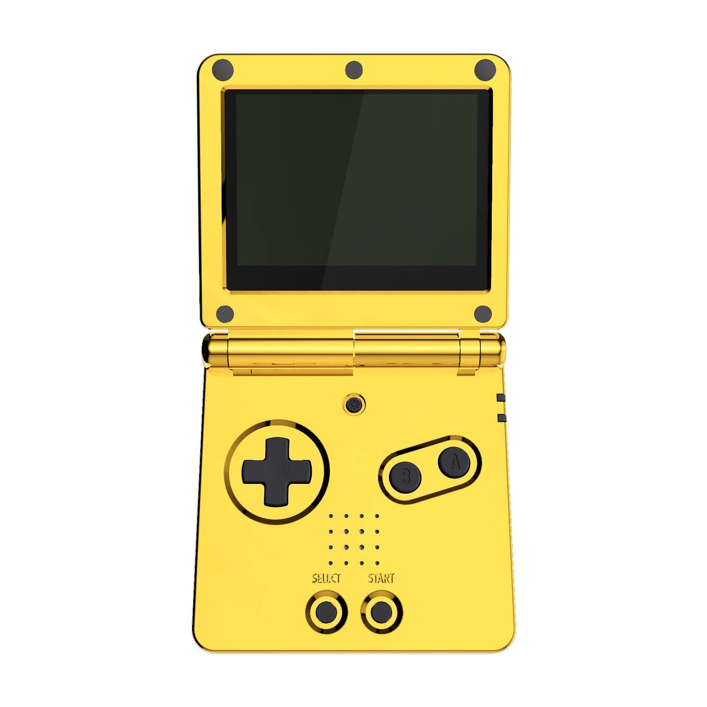 eXtremeRate Retail IPS Ready Upgraded Chrome Gold Glossy Custom Replacement Housing Shell for Gameboy Advance SP GBA SP - Compatible with Both IPS & Standard LCD - Console & Screen NOT Included - ASPD4001