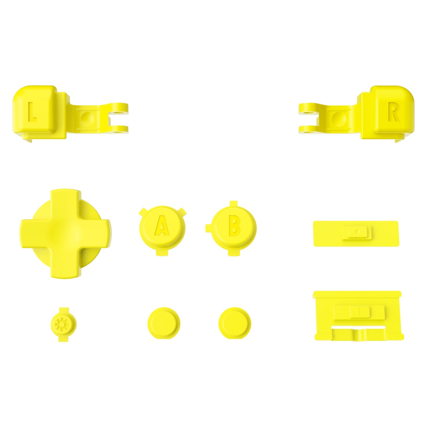 eXtremeRate Retail Sunflower Yellow Custom Full Set Buttons for Gameboy Advance SP, Replacement A B L R Button Power On Off Volume Button D-pad Key for GBA SP Console - Console NOT Included - ASPJ101