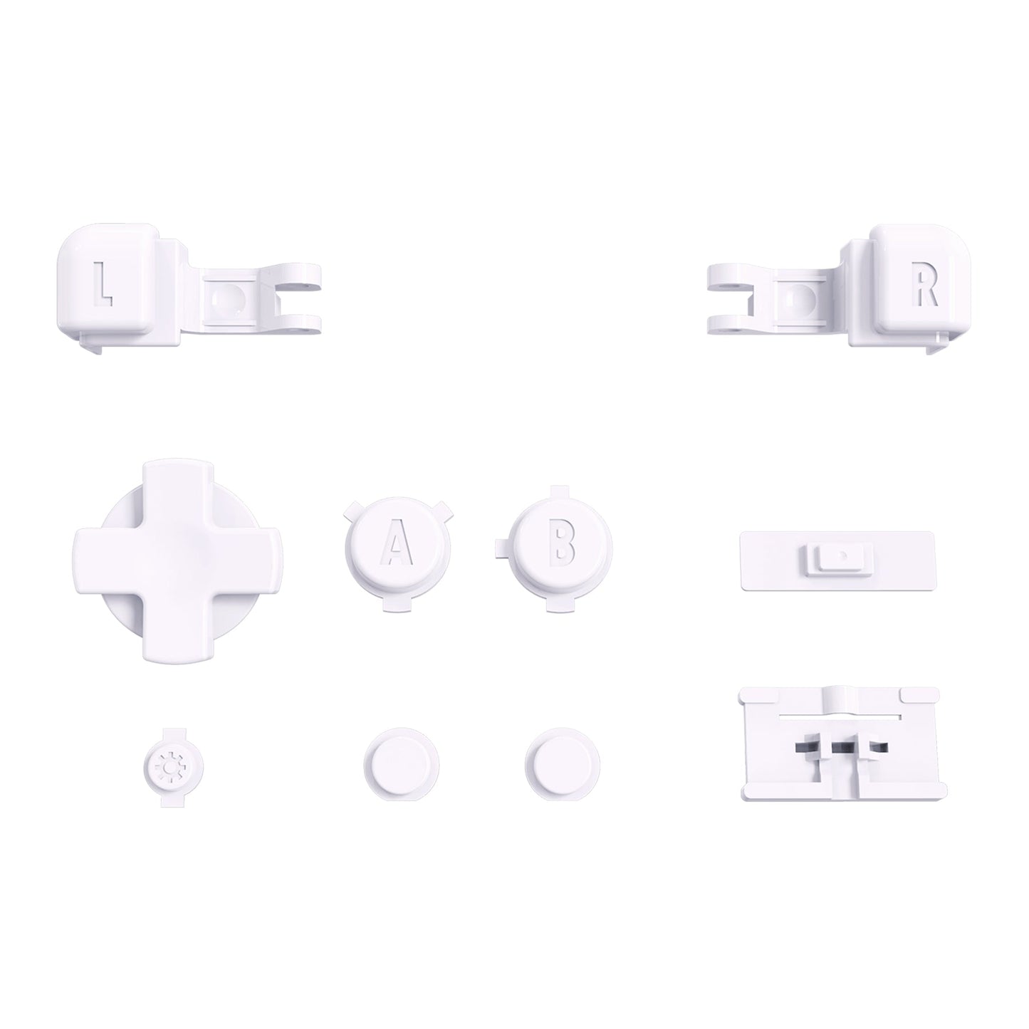 eXtremeRate Retail White Custom Full Set Buttons for Gameboy Advance SP, Replacement A B L R Button Power On Off Volume Button D-pad Key for GBA SP Console - Console NOT Included - ASPJ113