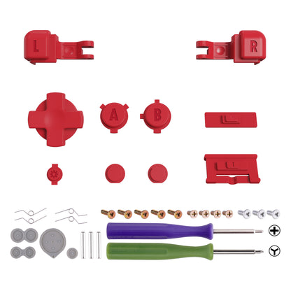 eXtremeRate ゲームボーイアドバンスSP（GBA SP）コンソール用カスタム交換フルセットボタン【パッションレッド】
