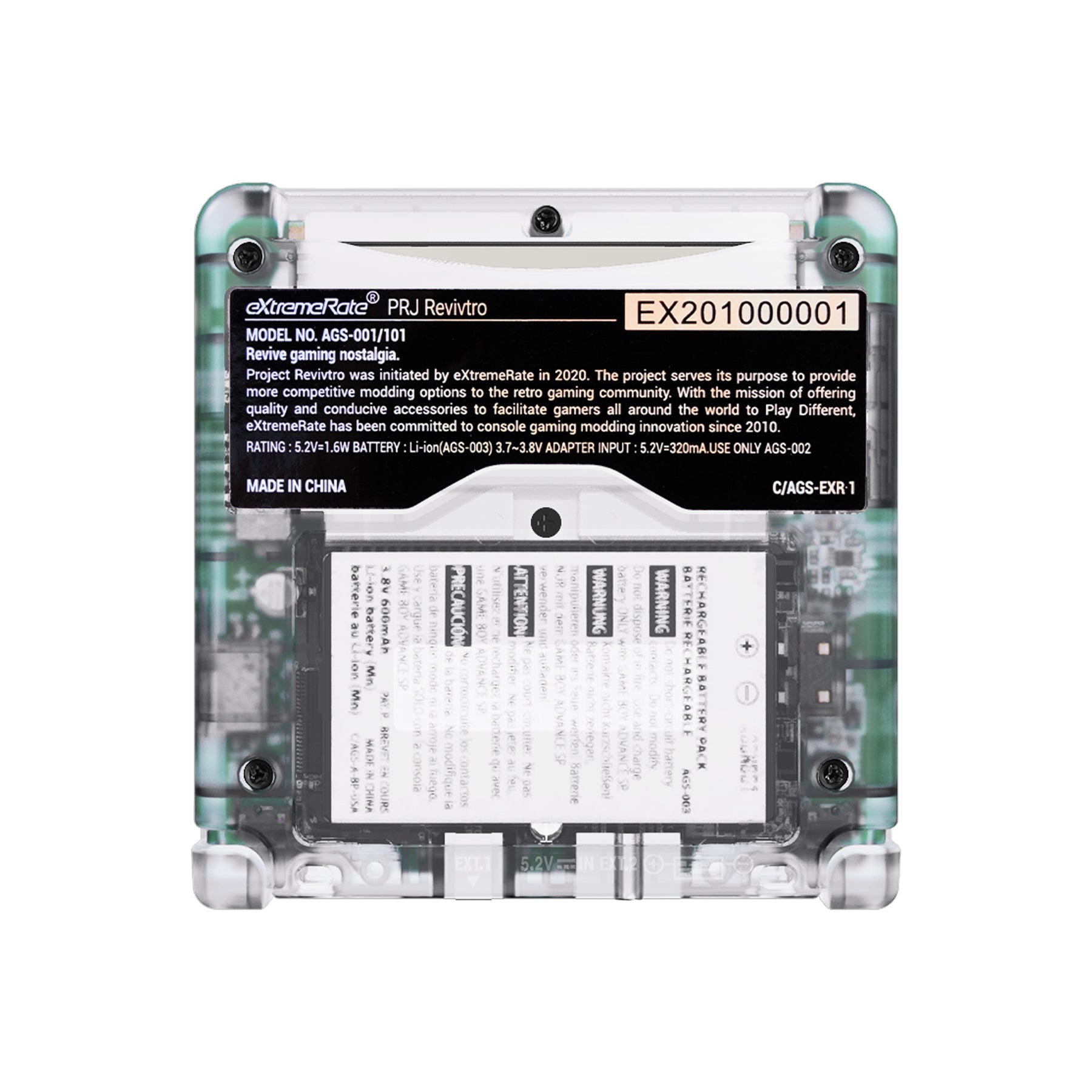 eXtremeRate Retail IPS Ready Upgraded eXtremeRate Clear Custom Replacement Housing Shell for Gameboy Advance SP GBA SP ¨C Compatible with Both IPS & Standard LCD ¨C Console & Screen NOT Included - ASPM5001