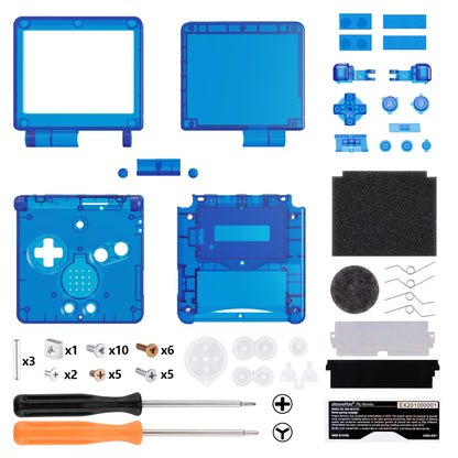 eXtremeRate Retail IPS Ready Upgraded eXtremeRate Clear Blue Custom Replacement Housing Shell for Gameboy Advance SP GBA SP ¨C Compatible with Both IPS & Standard LCD ¨C Console & Screen NOT Included - ASPM5004