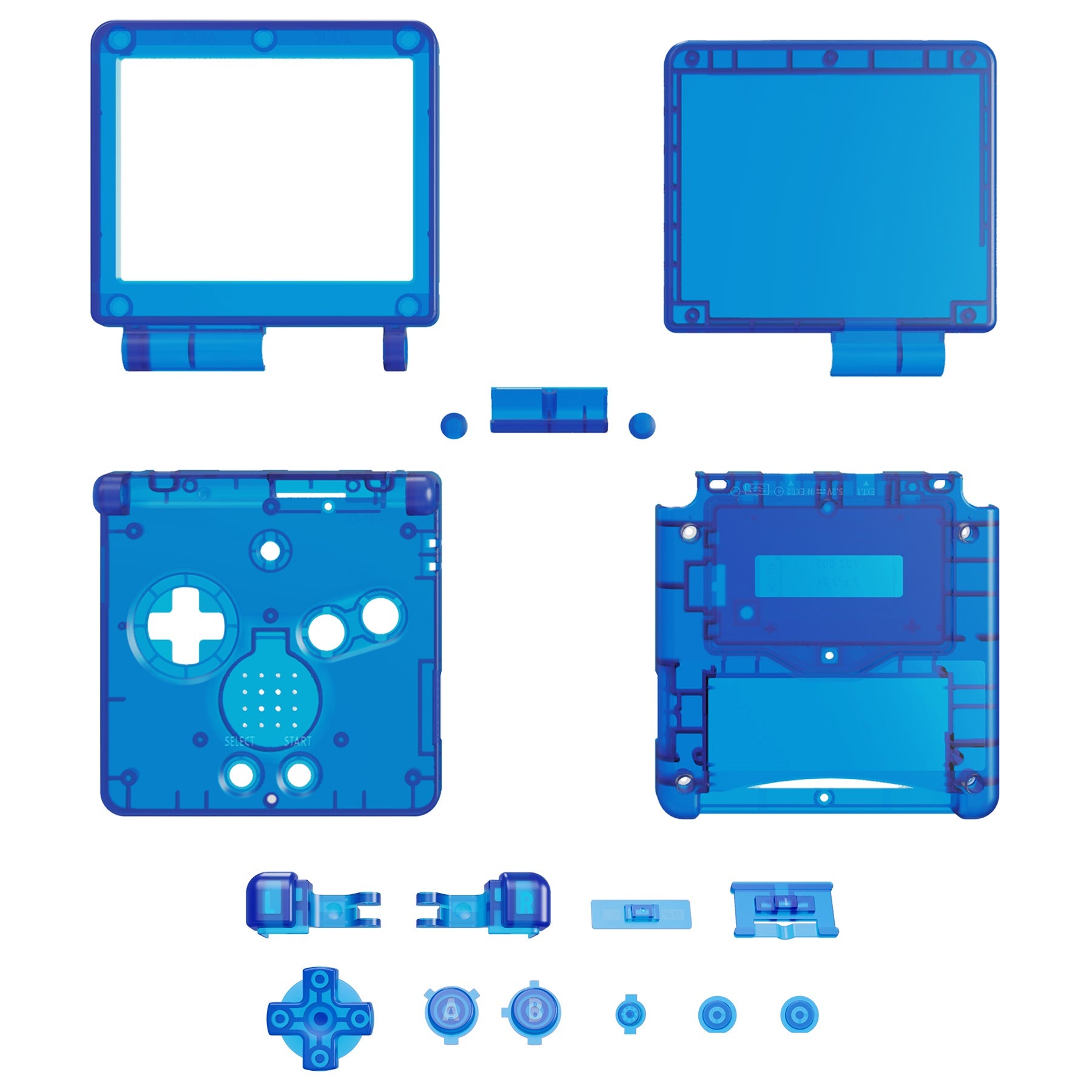 eXtremeRate Retail IPS Ready Upgraded eXtremeRate Clear Blue Custom Replacement Housing Shell for Gameboy Advance SP GBA SP ¨C Compatible with Both IPS & Standard LCD ¨C Console & Screen NOT Included - ASPM5004