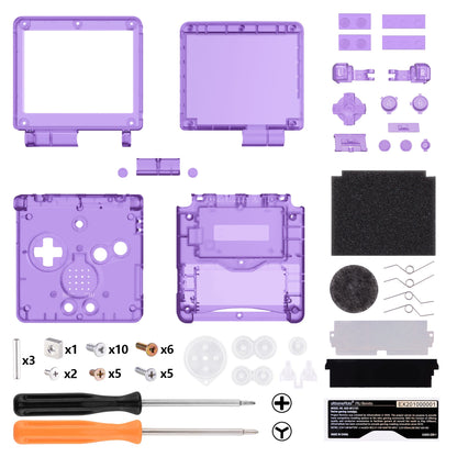 eXtremeRate Retail IPS Ready Upgraded eXtremeRate Clear Atomic Purple Custom Replacement Housing Shell for Gameboy Advance SP GBA SP ¨C Compatible with Both IPS & Standard LCD ¨C Console & Screen NOT Included - ASPM5005