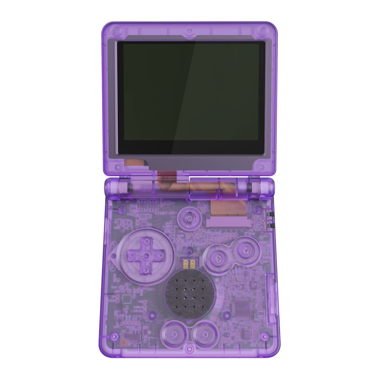 eXtremeRate Retail IPS Ready Upgraded eXtremeRate Clear Atomic Purple Custom Replacement Housing Shell for Gameboy Advance SP GBA SP ¨C Compatible with Both IPS & Standard LCD ¨C Console & Screen NOT Included - ASPM5005