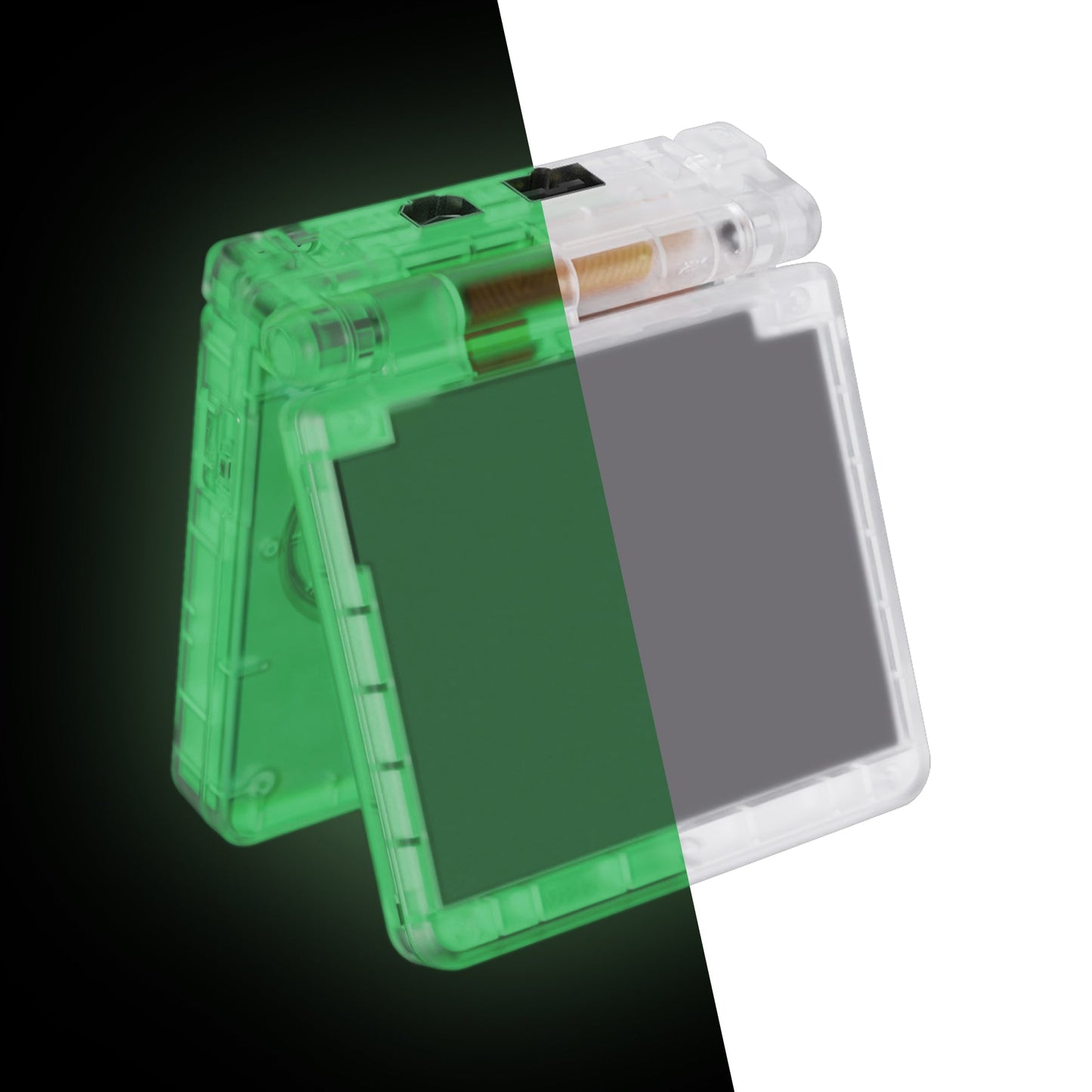 eXtremeRate Retail IPS Ready Upgraded eXtremeRate Glow in Dark - Green Custom Replacement Housing Shell for Gameboy Advance SP GBA SP ¨C Compatible with Both IPS & Standard LCD ¨C Console & Screen NOT Included - ASPM5008