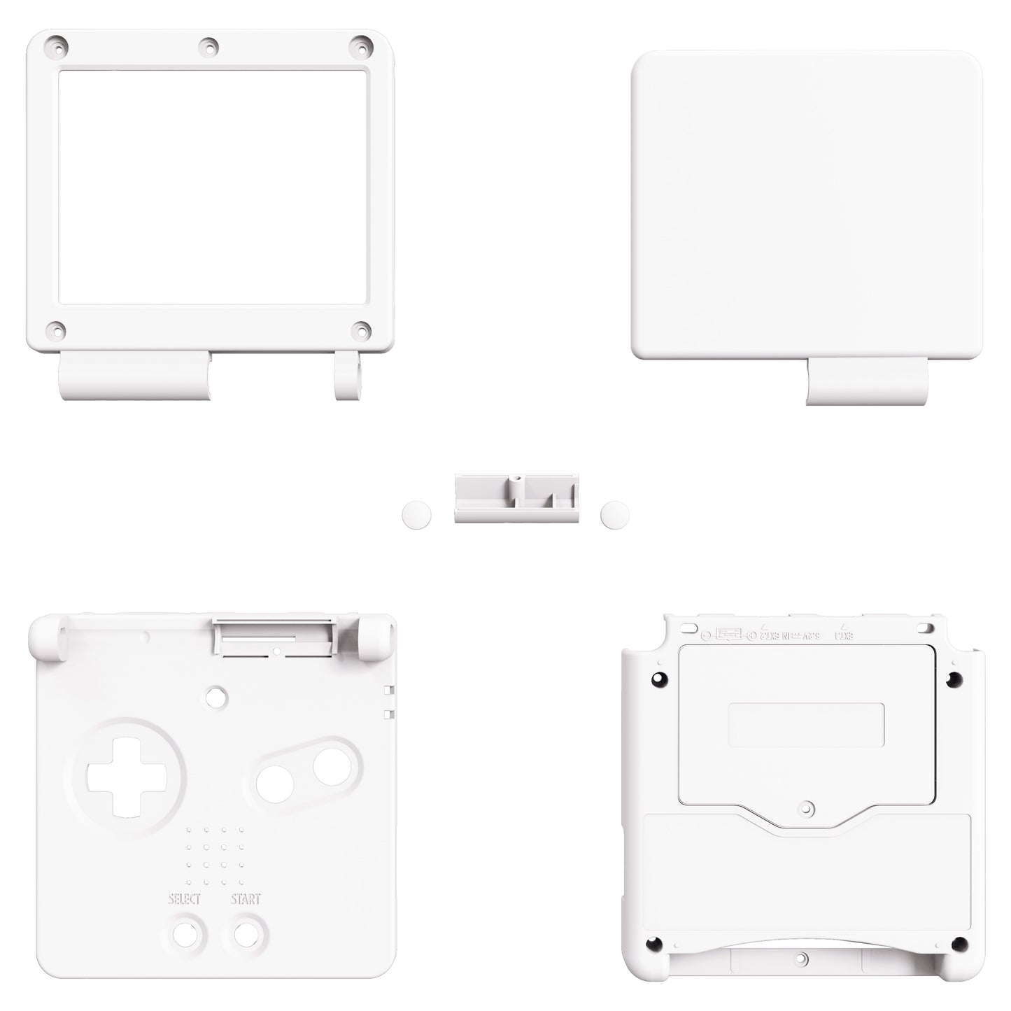 eXtremeRate Retail IPS Ready Upgraded White Soft Touch Custom Replacement Housing Shell for Gameboy Advance SP GBA SP ¨C Compatible with Both IPS & Standard LCD ¨C Console & Screen NOT Included - ASPP3002