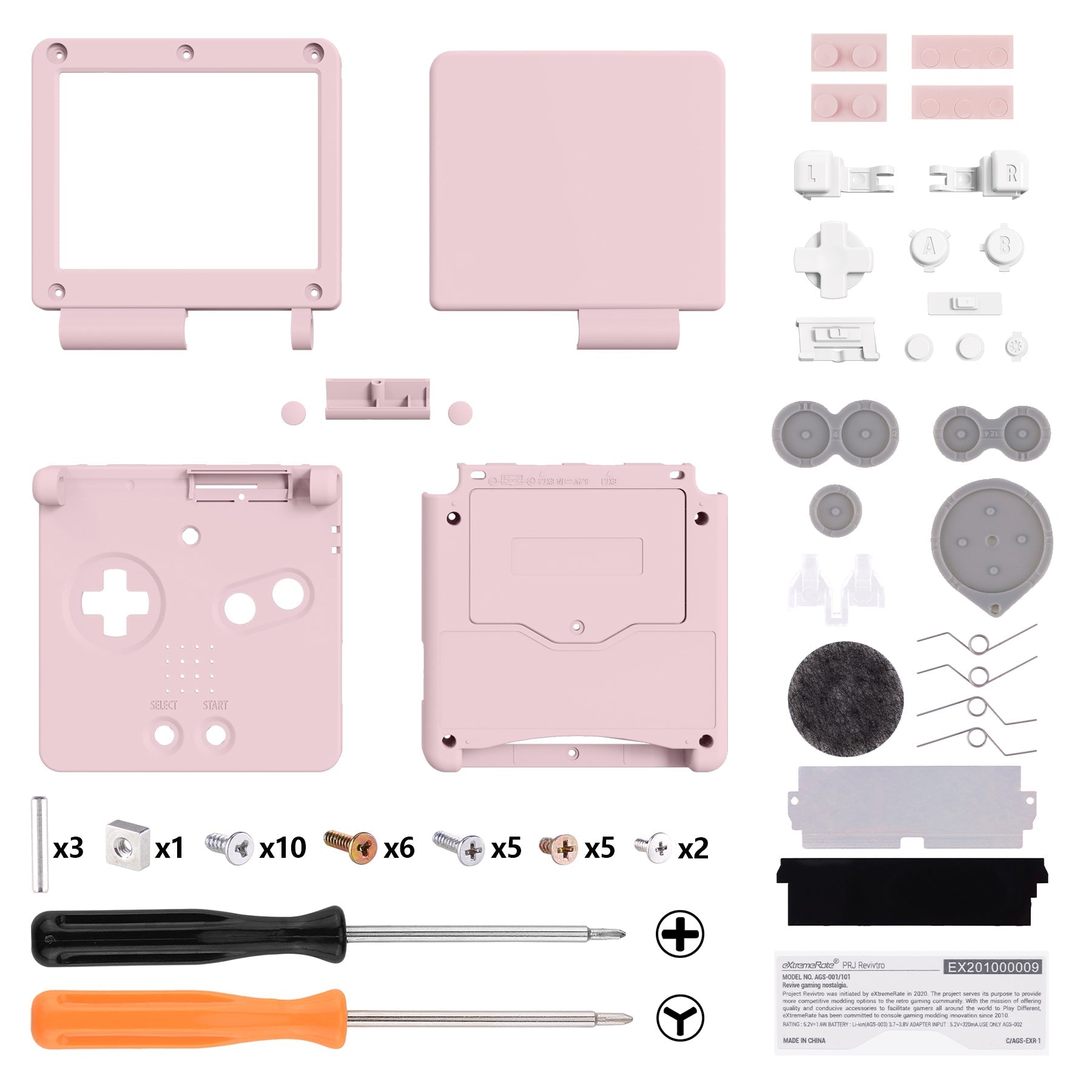 eXtremeRate Retail IPS Ready Upgraded Cherry Blossoms Pink Soft Touch Custom Replacement Housing Shell for Gameboy Advance SP GBA SP ¨C Compatible with Both IPS & Standard LCD ¨C Console & Screen NOT Included - ASPP3003