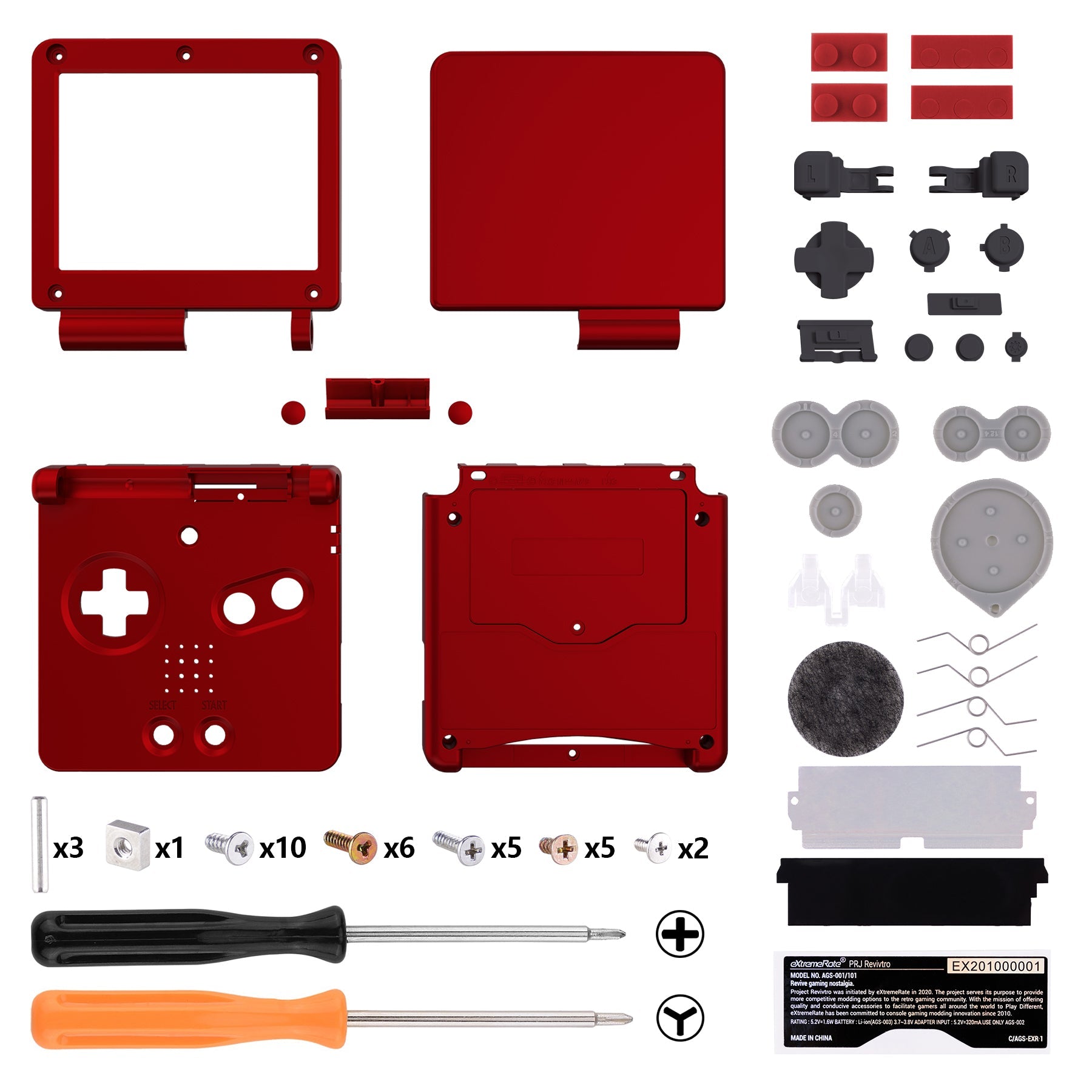 eXtremeRate Retail IPS Ready Upgraded Scarlet Red Soft Touch Custom Replacement Housing Shell for Gameboy Advance SP GBA SP ¨C Compatible with Both IPS & Standard LCD ¨C Console & Screen NOT Included - ASPP3004