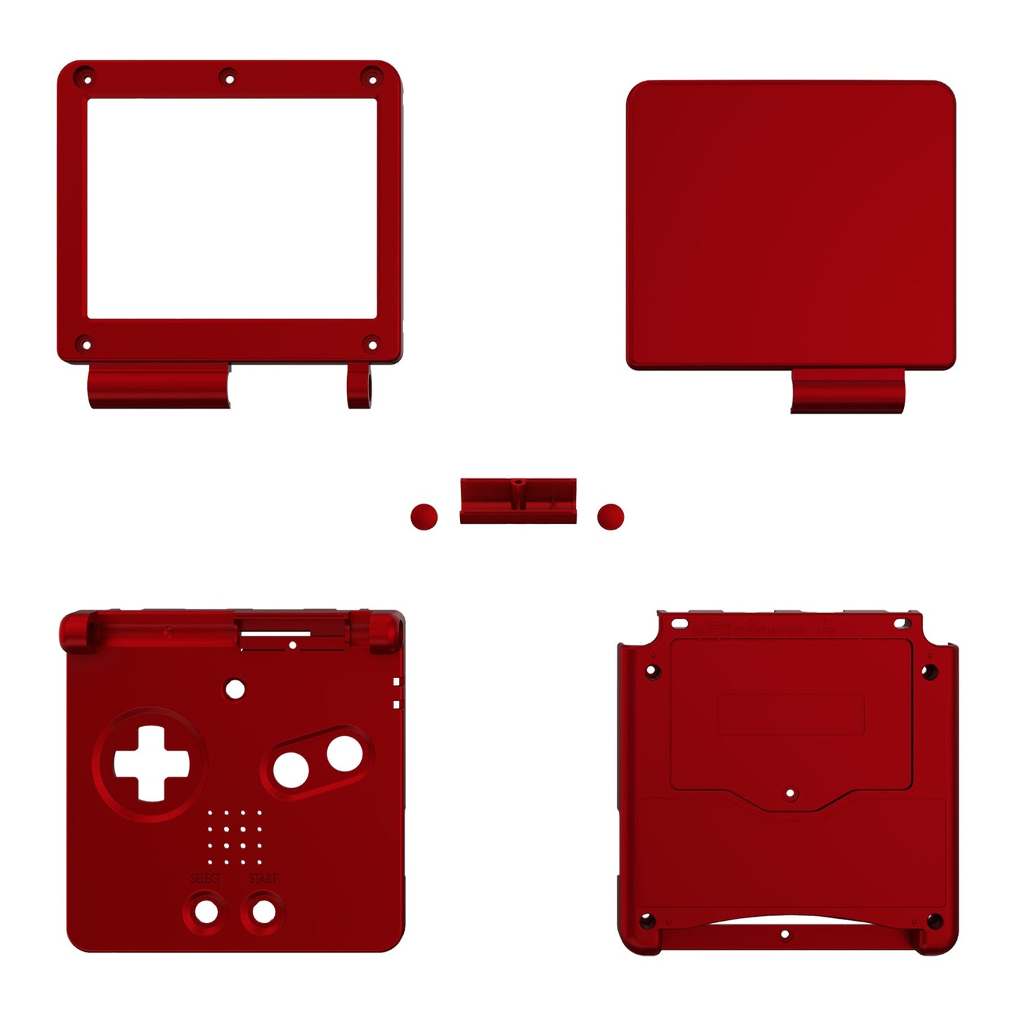 eXtremeRate Retail IPS Ready Upgraded Scarlet Red Soft Touch Custom Replacement Housing Shell for Gameboy Advance SP GBA SP ¨C Compatible with Both IPS & Standard LCD ¨C Console & Screen NOT Included - ASPP3004