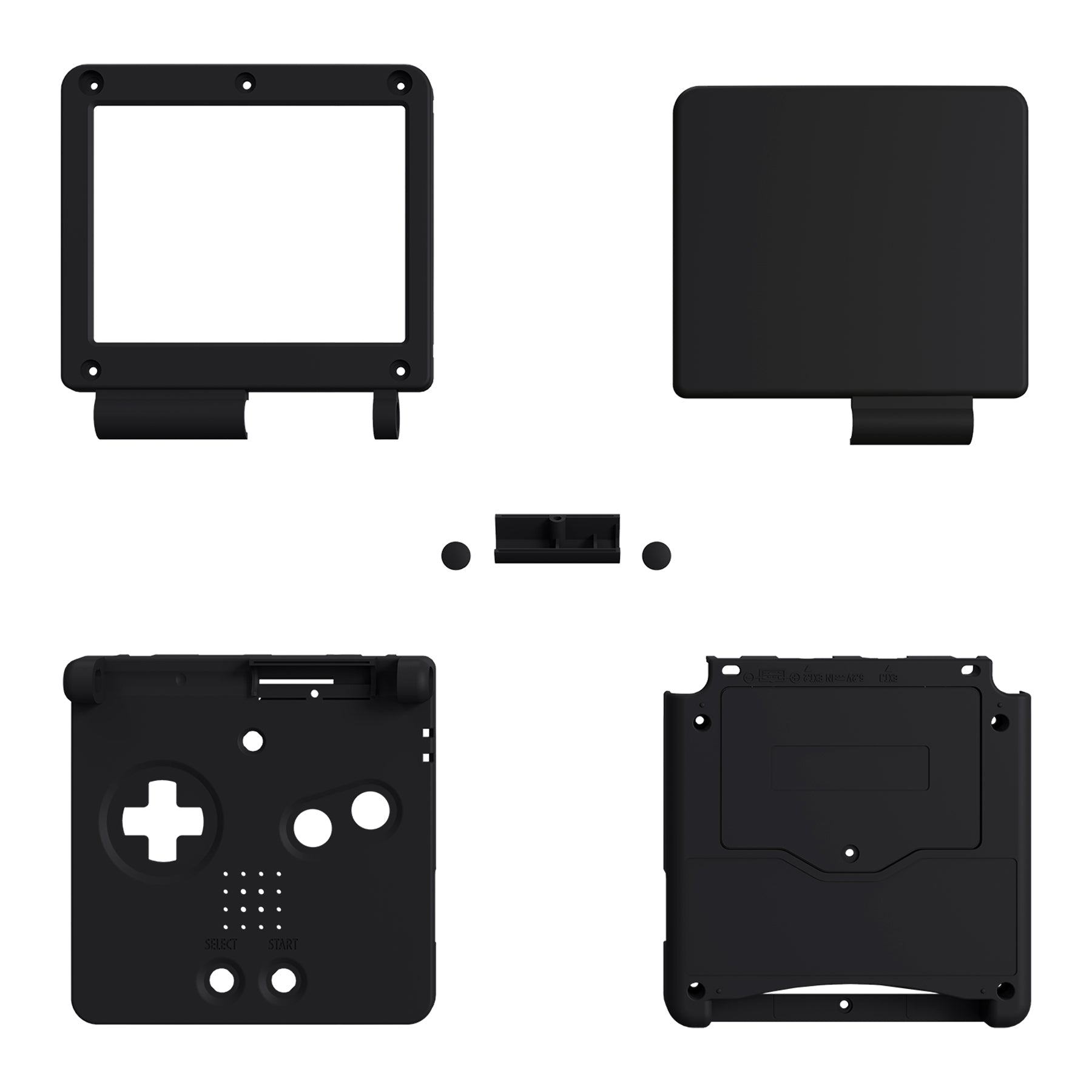 eXtremeRate Retail IPS Ready Upgraded Black Glossy Custom Replacement Housing Shell for Gameboy Advance SP GBA SP ¨C Compatible with Both IPS & Standard LCD ¨C Console & Screen NOT Included - ASPP3005