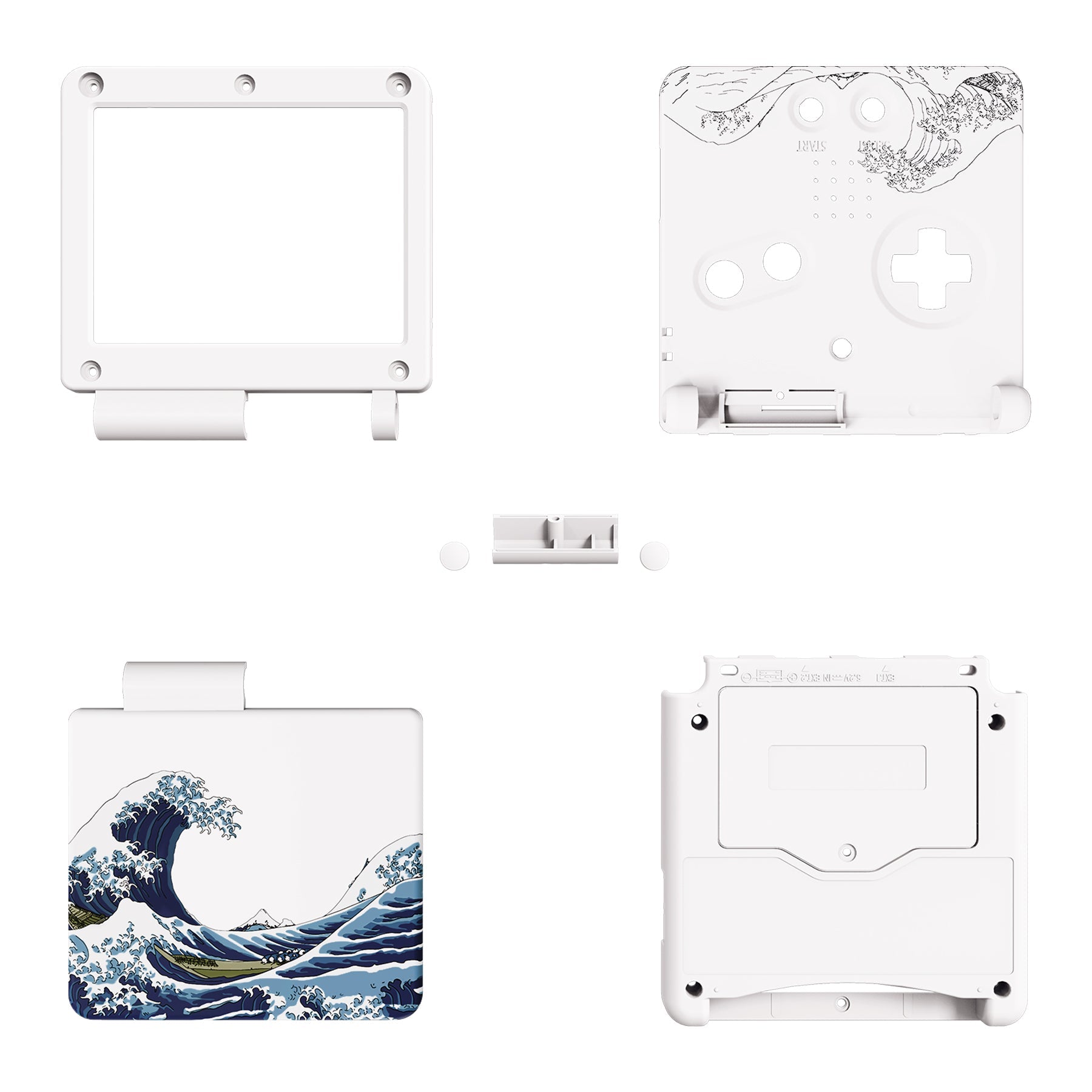 eXtremeRate Retail IPS Ready Upgraded The Great Wave Soft Touch Custom Replacement Housing Shell for Gameboy Advance SP GBA SP ¨C Compatible with Both IPS & Standard LCD ¨C Console & Screen NOT Included - ASPT1001