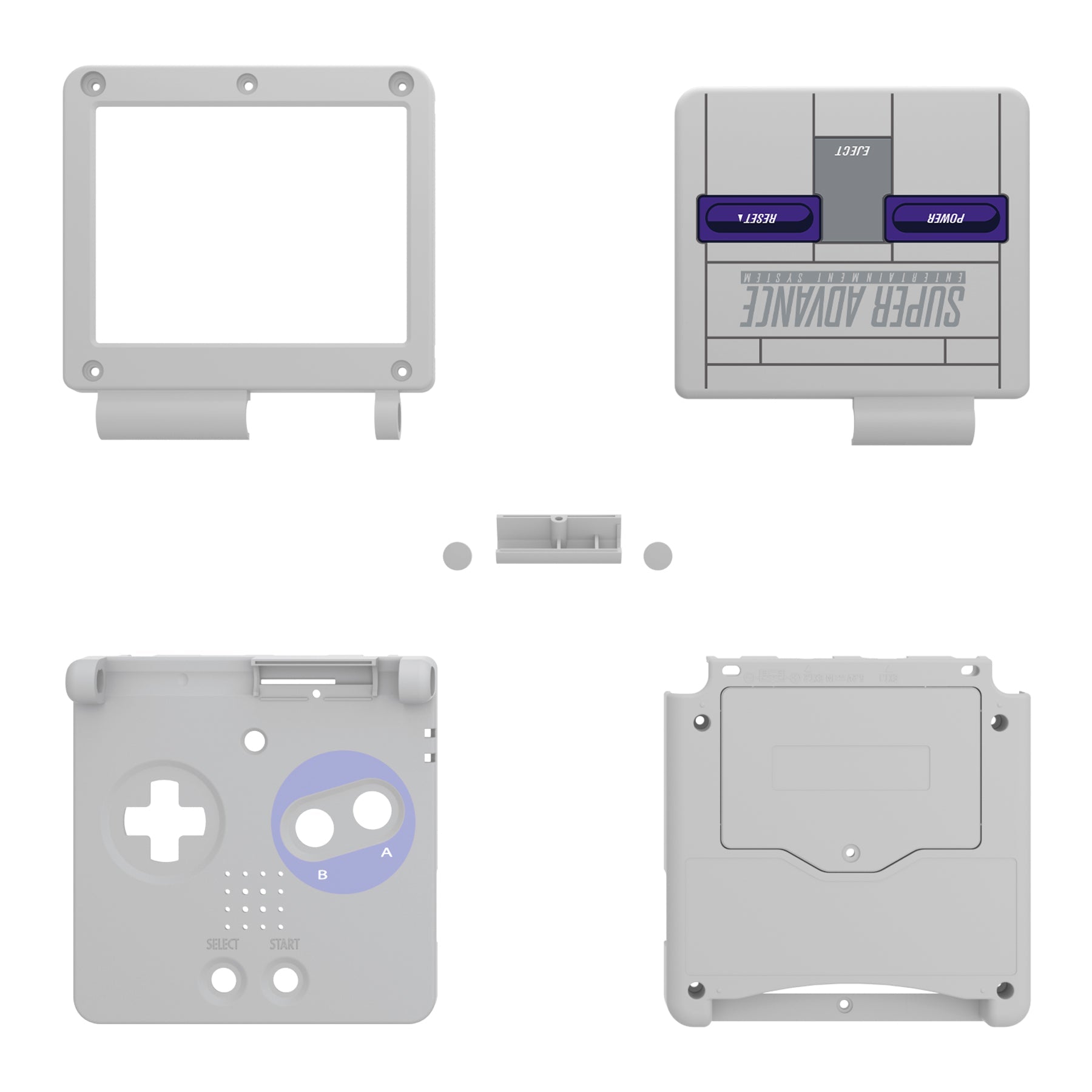 eXtremeRate Retail IPS Ready Upgraded Classic SNES Style Custom Replacement Housing Shell for Gameboy Advance SP GBA SP ¨C Compatible with Both IPS & Standard LCD ¨C Console & Screen NOT Included - ASPY001