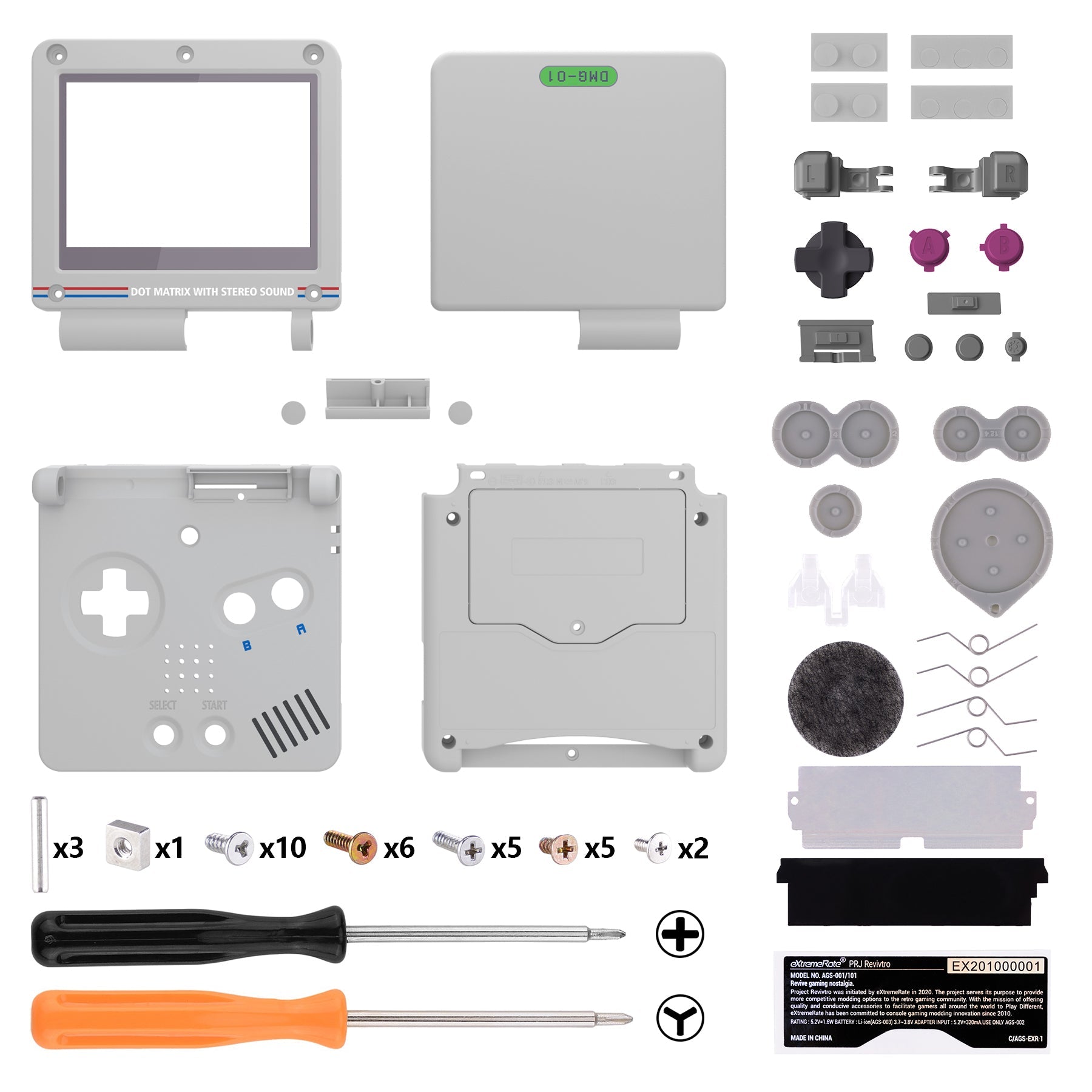 eXtremeRate Retail IPS Ready Upgraded Classic 1989 GB DMG-01 Style Custom Replacement Housing Shell for Gameboy Advance SP GBA SP ¨C Compatible with Both IPS & Standard LCD ¨C Console & Screen NOT Included - ASPY003