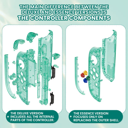 eXtremeRate Nintendo Switch 2対応ジョイコン交換フルセットシェルケース、ボタン付き - デラックス版【エメラルドグリーン】