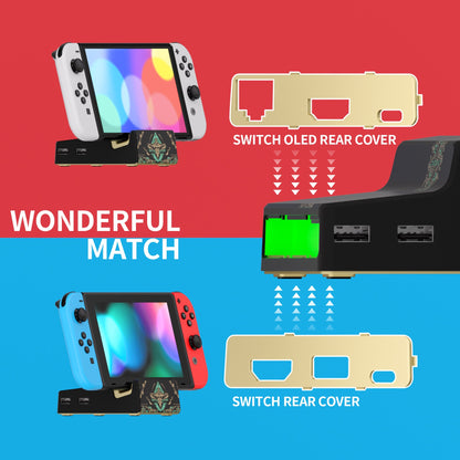 eXtremeRate AiryDocky DIY Kit Replacement Shell Case for Nintendo Switch Dock - Glow in Dark - Totem of Kingdom Black eXtremeRate