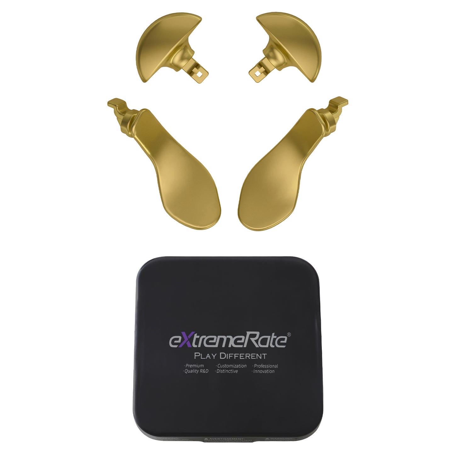 eXtremeRate PS5 edgeコントローラー対応交換式4個セット金属製バックパドル【メタリックヒーローゴールド】