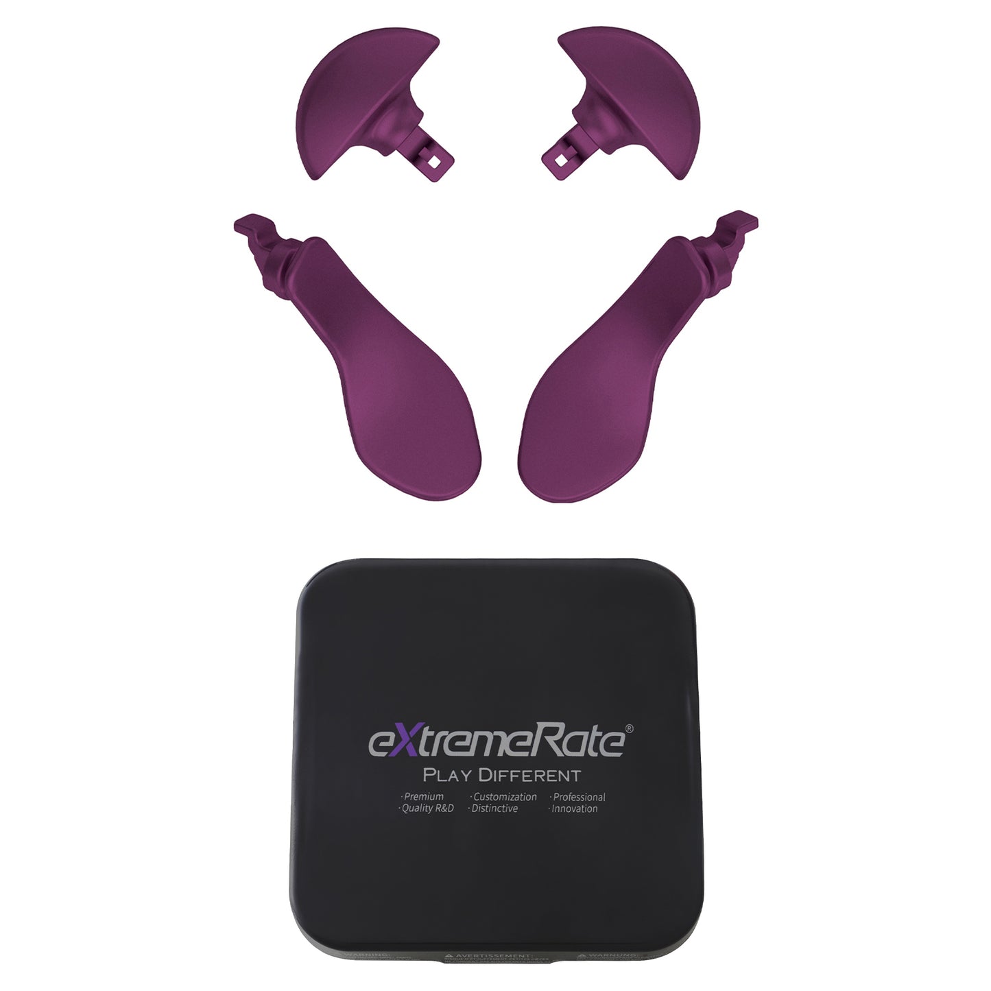 eXtremeRate PS5 edgeコントローラー対応交換式4個セット金属製バックパドル【メタリックグレープ】