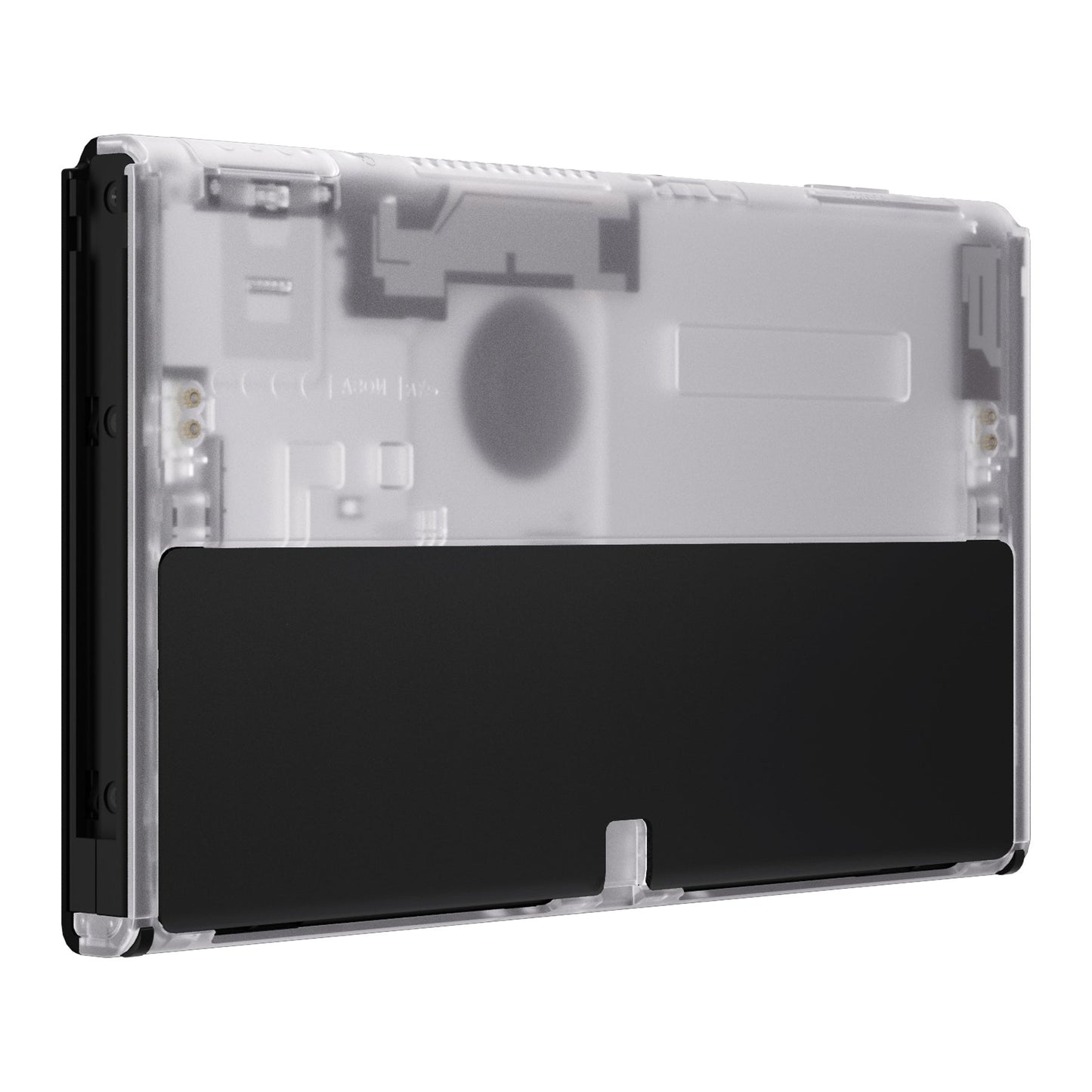 eXtremeRate Retail Clear Console Back Plate DIY Replacement Housing Shell Case for Nintendo Switch OLED Console ¨C JoyCon Shell & Kickstand NOT Included - BNSOM5001