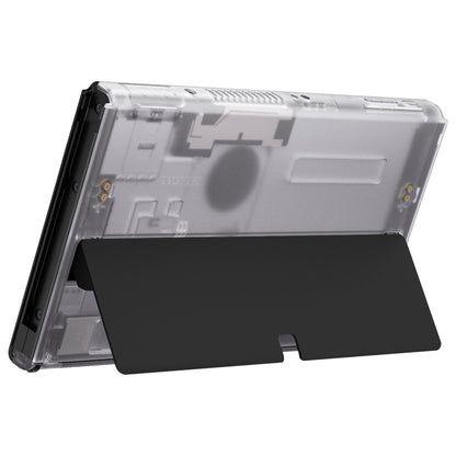 eXtremeRate Retail Clear Console Back Plate DIY Replacement Housing Shell Case for Nintendo Switch OLED Console ¨C JoyCon Shell & Kickstand NOT Included - BNSOM5001