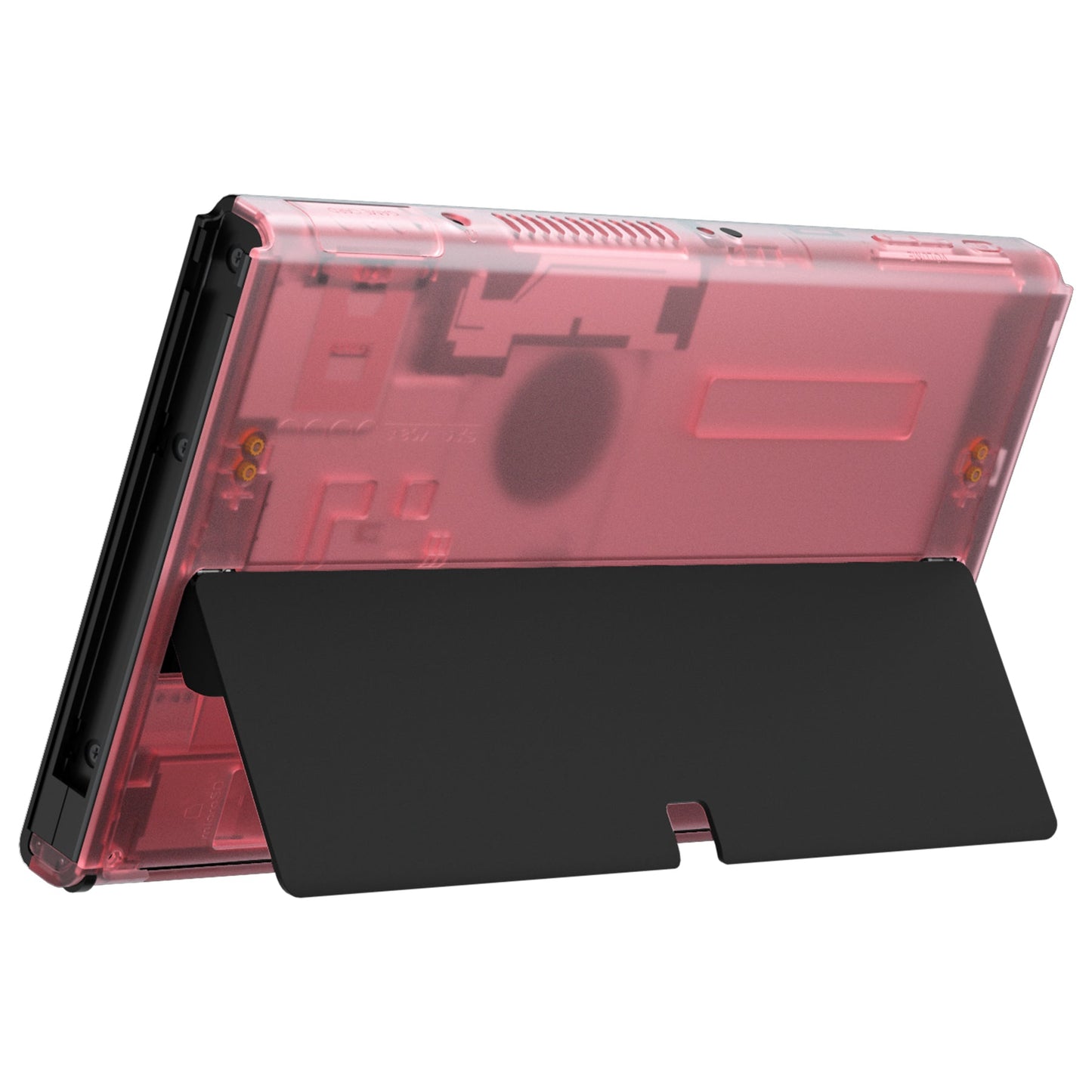 eXtremeRate Retail Cherry Pink Console Back Plate DIY Replacement Housing Shell Case for Nintendo Switch OLED Console ¨C JoyCon Shell & Kickstand NOT Included - BNSOM5004