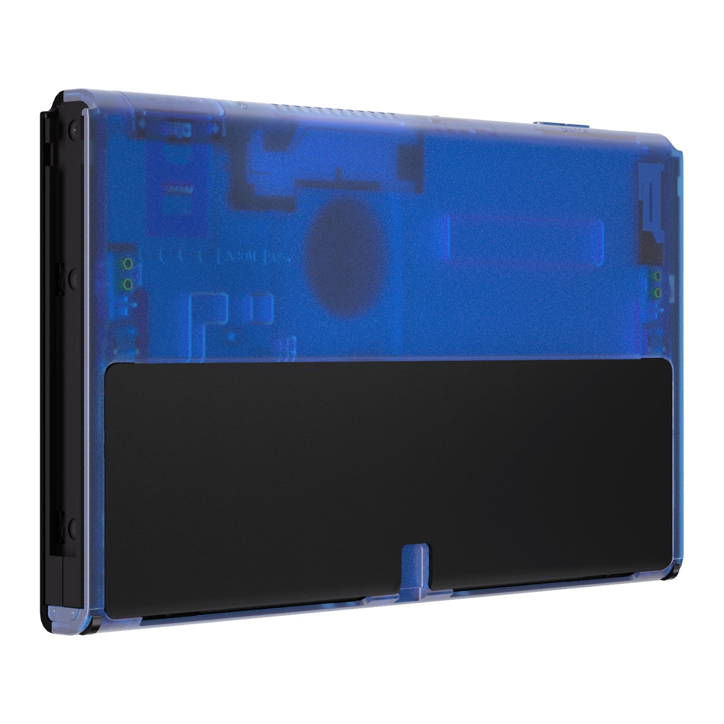 eXtremeRate Retail Clear Blue Console Back Plate DIY Replacement Housing Shell Case for Nintendo Switch OLED Console ¨C JoyCon Shell & Kickstand NOT Included - BNSOM5006