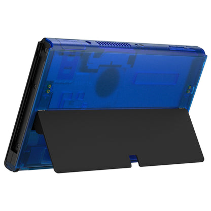 eXtremeRate Retail Clear Blue Console Back Plate DIY Replacement Housing Shell Case for Nintendo Switch OLED Console ¨C JoyCon Shell & Kickstand NOT Included - BNSOM5006