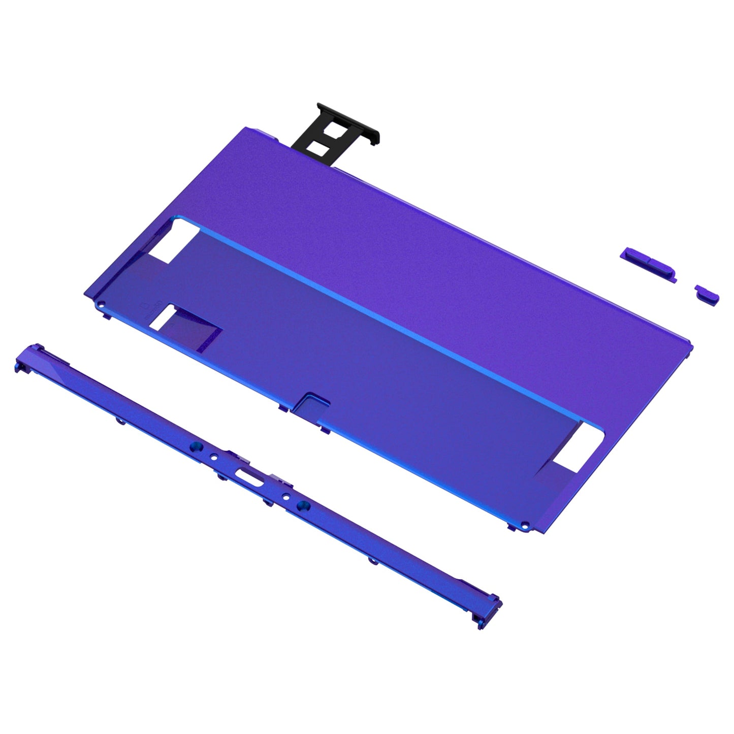 eXtremeRate Retail Chameleon Purple Blue Soft Touch Console Back Plate DIY Replacement Housing Shell Case for Nintendo Switch OLED Console ¨C JoyCon Shell & Kickstand NOT Included - BNSOP3001